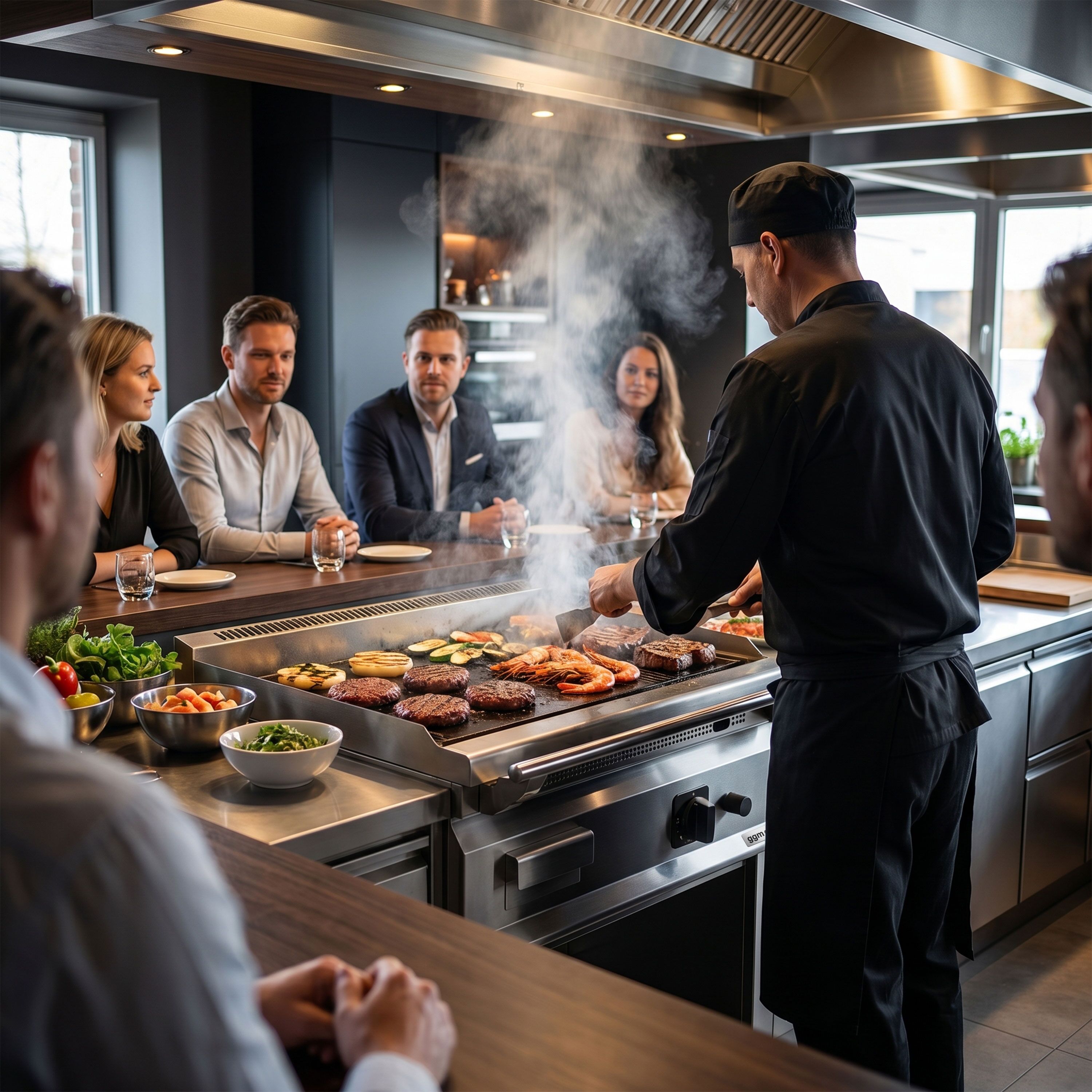 Plaque de cuisson Teppanyaki à gaz - 16 kW - support inclus