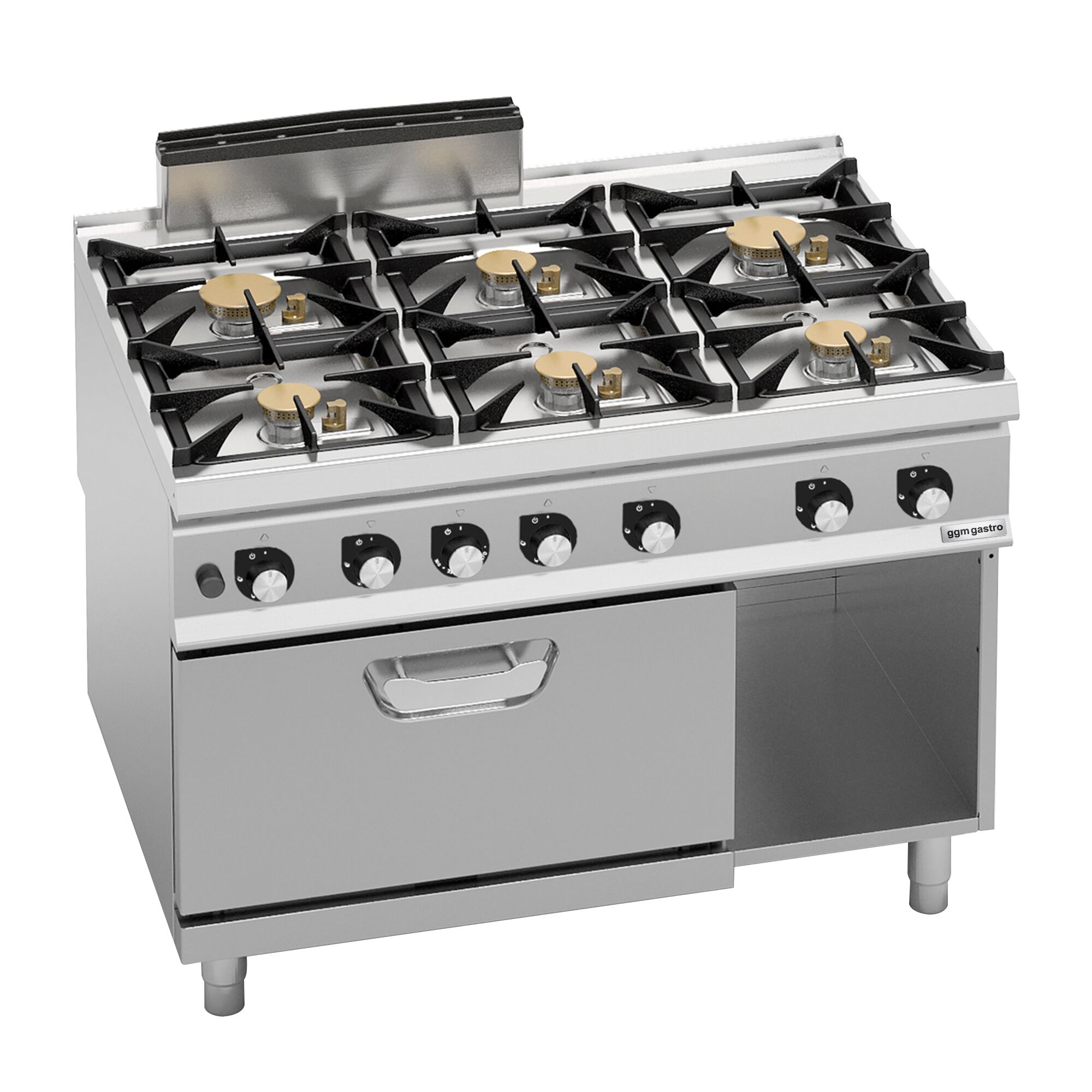 Fourneau à gaz – 60 kW – 6 brûleurs – avec four à gaz statique – 7,8 kW – modèle haute performance