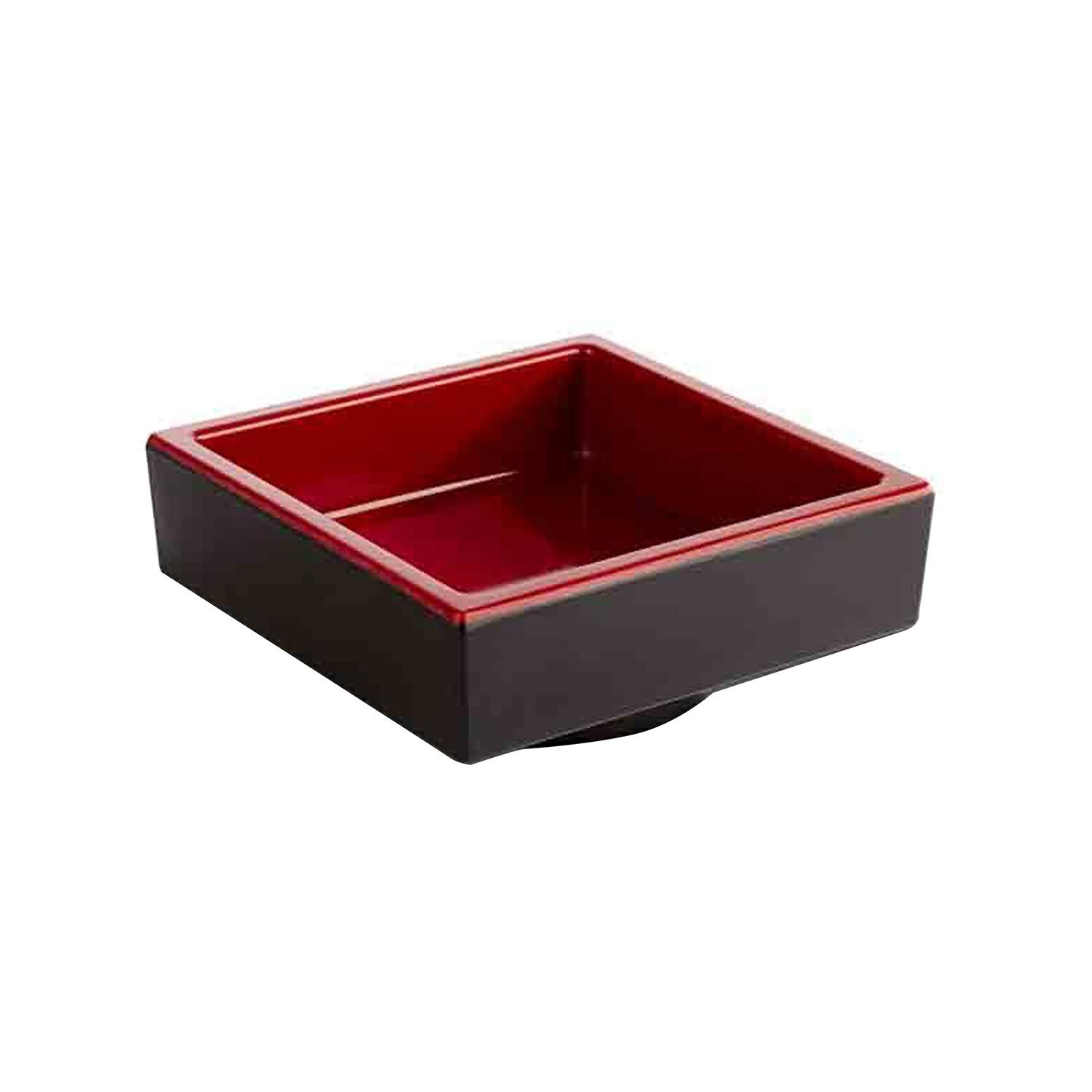 (6 pcs) Coupe - ASIA PLUS - Mélamine - 50ml - carré - lot de 6 - 75x75mm - Profondeur : 30mm - Noir/Rouge