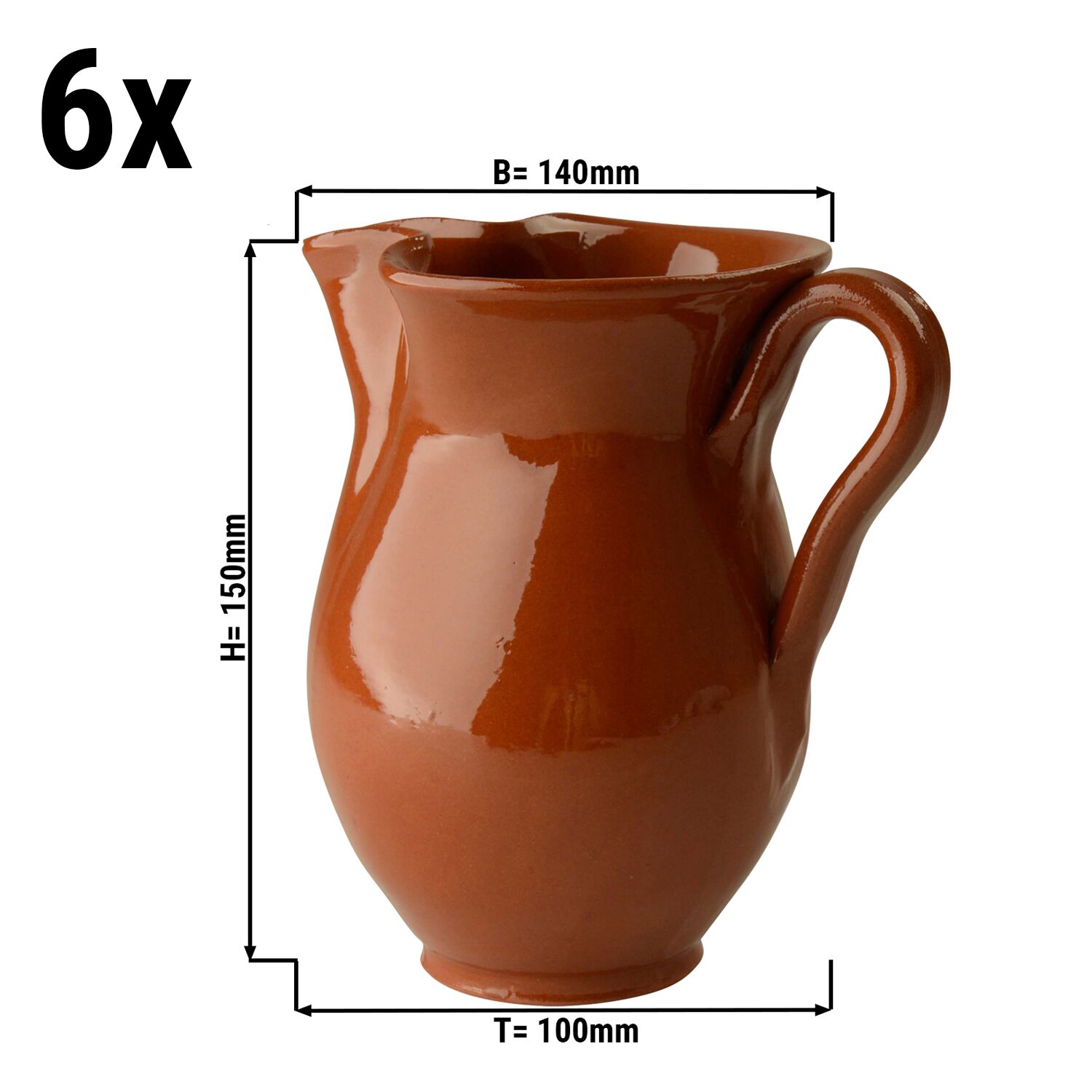 (6 Stück) CLASSICO - Tapas Kanne - 500ml - Braun