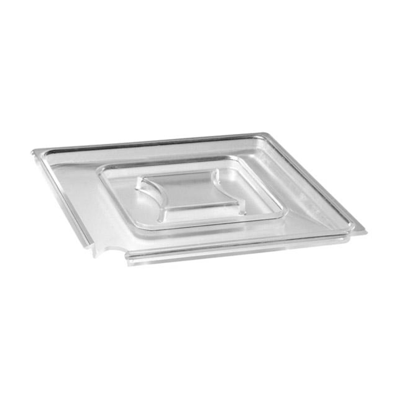 (6 pcs) Couvercle (FLOAT) - Avec encoche pour cuillère - Acrylique - 250x250x15mm - Transparent - pour 83918 & 83919 | Lot de 6 couvercles transparents