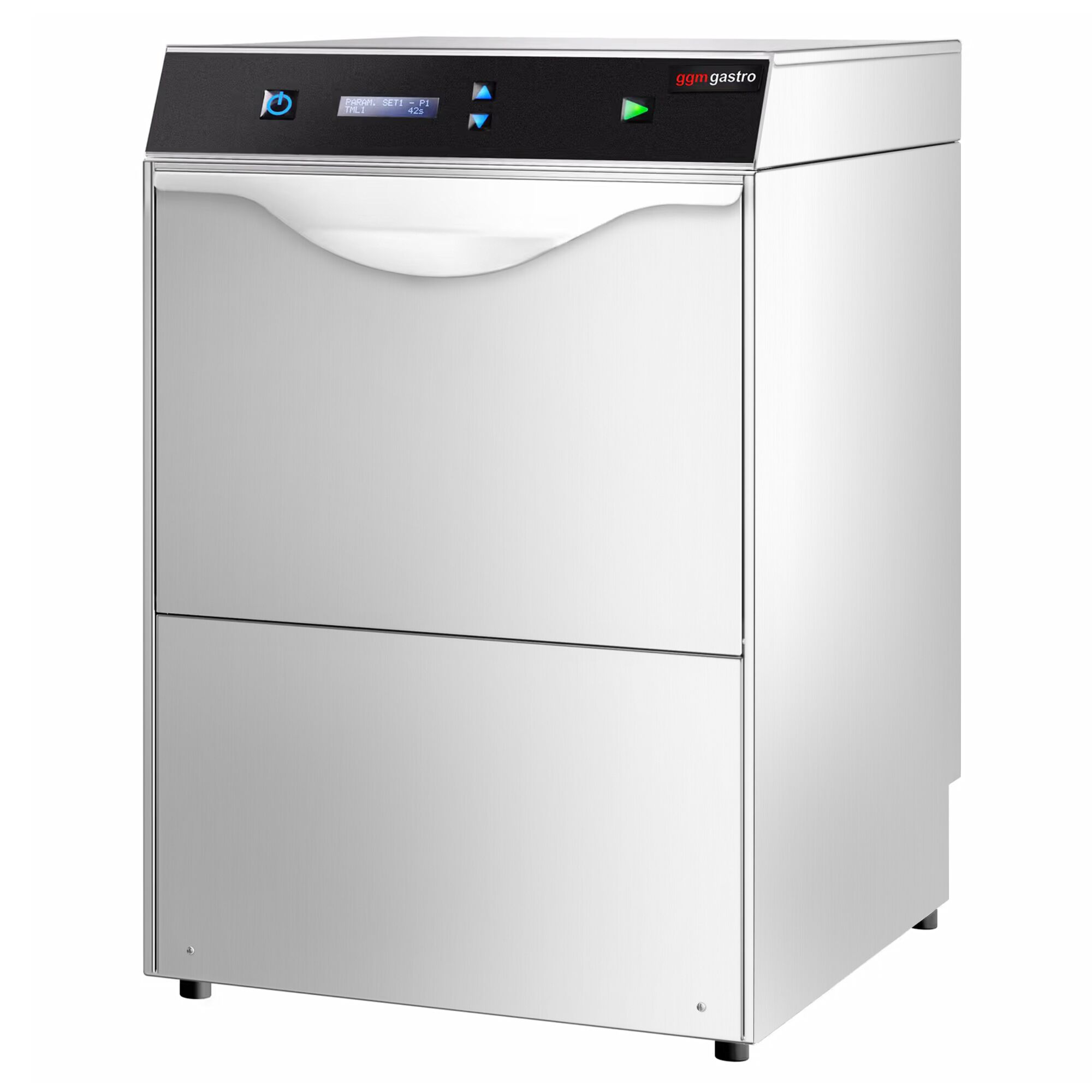 Lave-verres professionnel à double paroi - Numérique - 2,97kW - incl. Filtre à eau anti-calcaire - avec évacuation par gravité, pompes à détergent et de liquide de rinçage