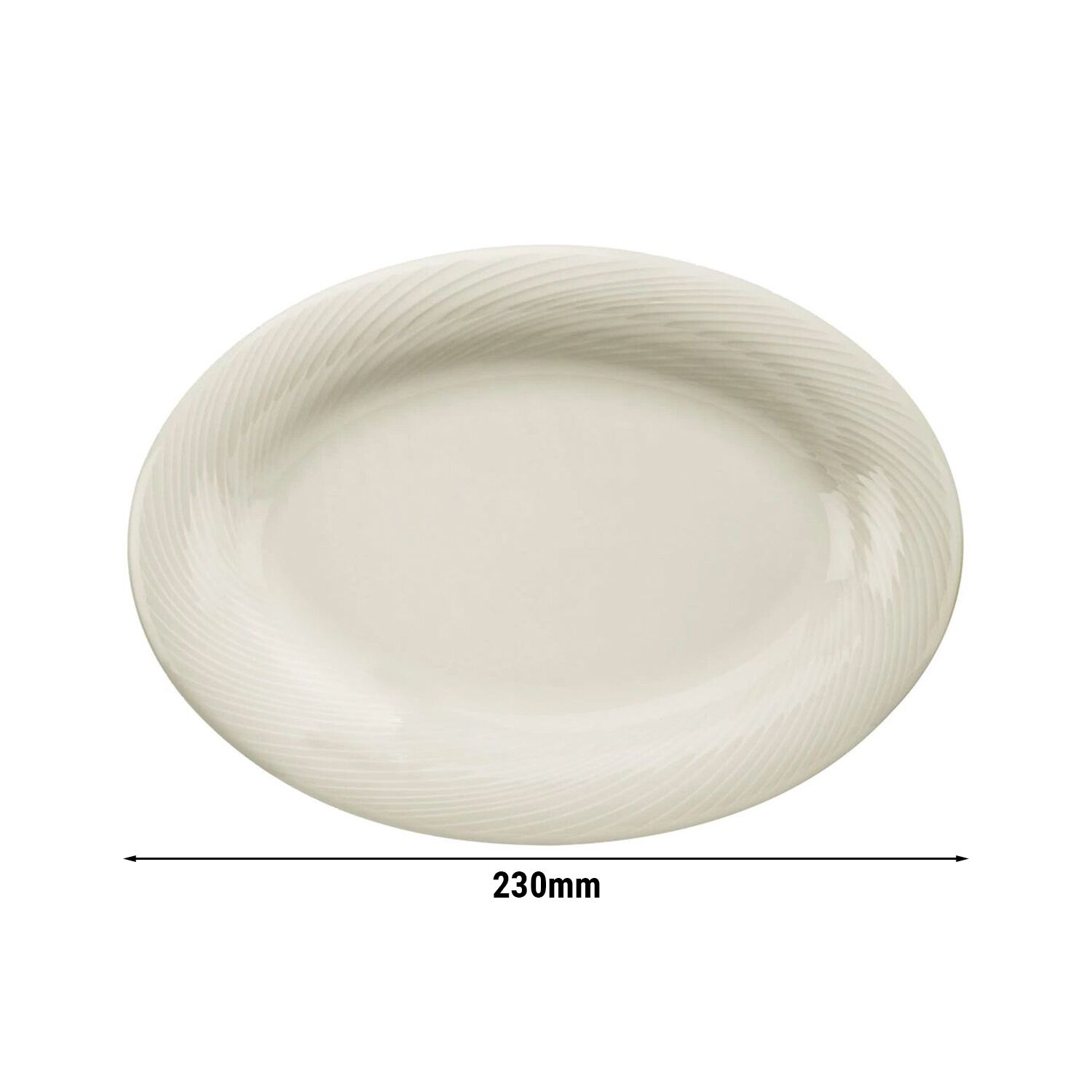 (12 pièces) SEMPRE - Assiette / plat - ovale - Longueur : 230 mm - Crème