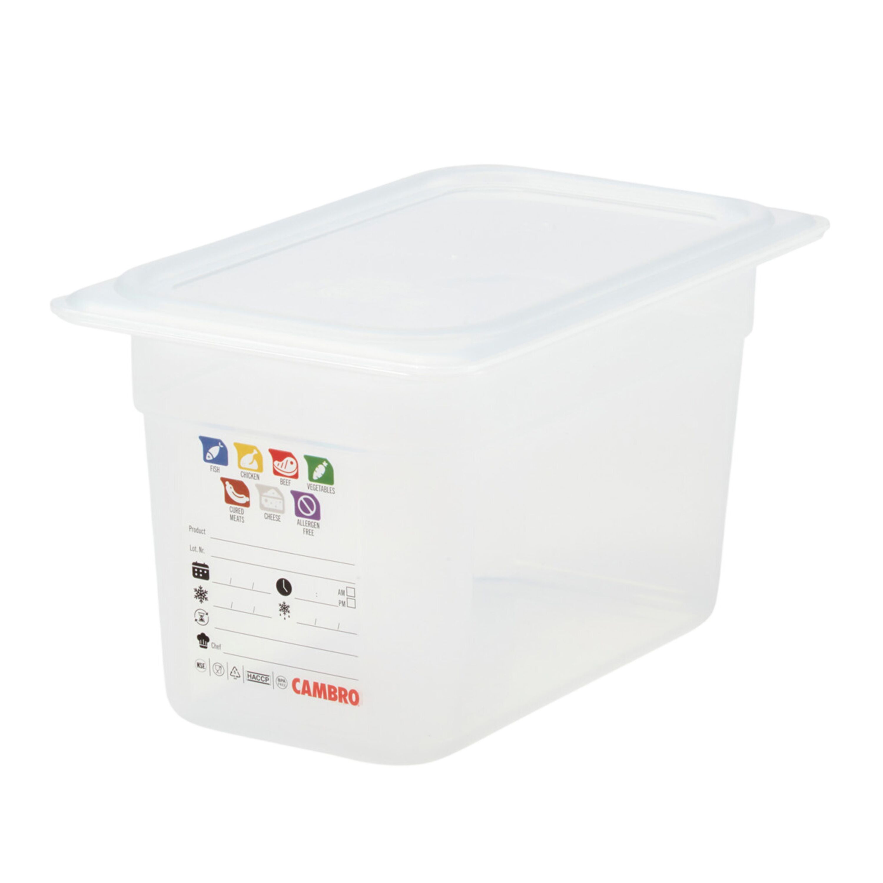 (6 pièces) CAMBRO | SafeTrak - Récipients en polypropylène GN 1/4 - laiteux - Hauteur : 150mm