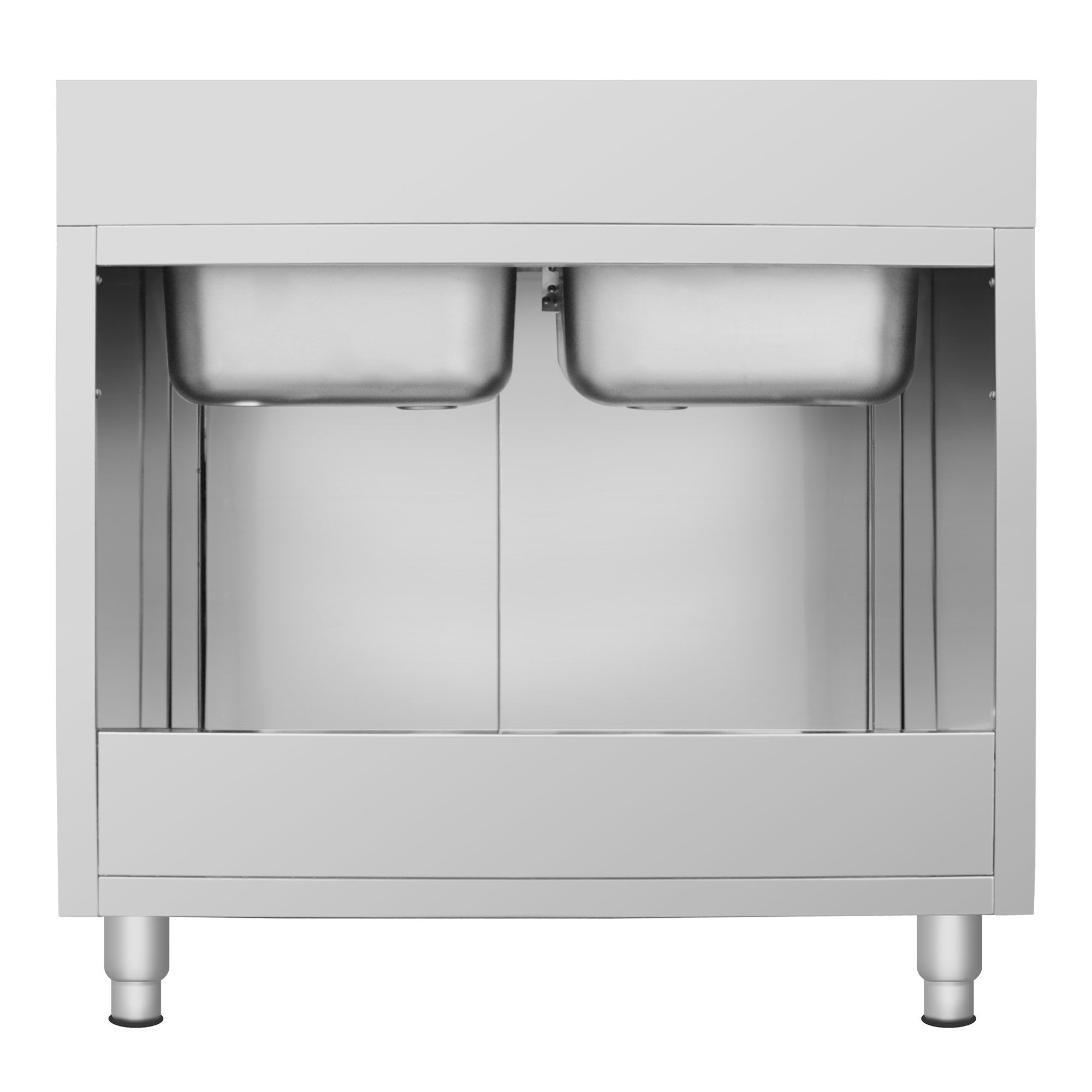Meuble évier ECO - 1400 x 600 mm - avec 2 bacs au centre