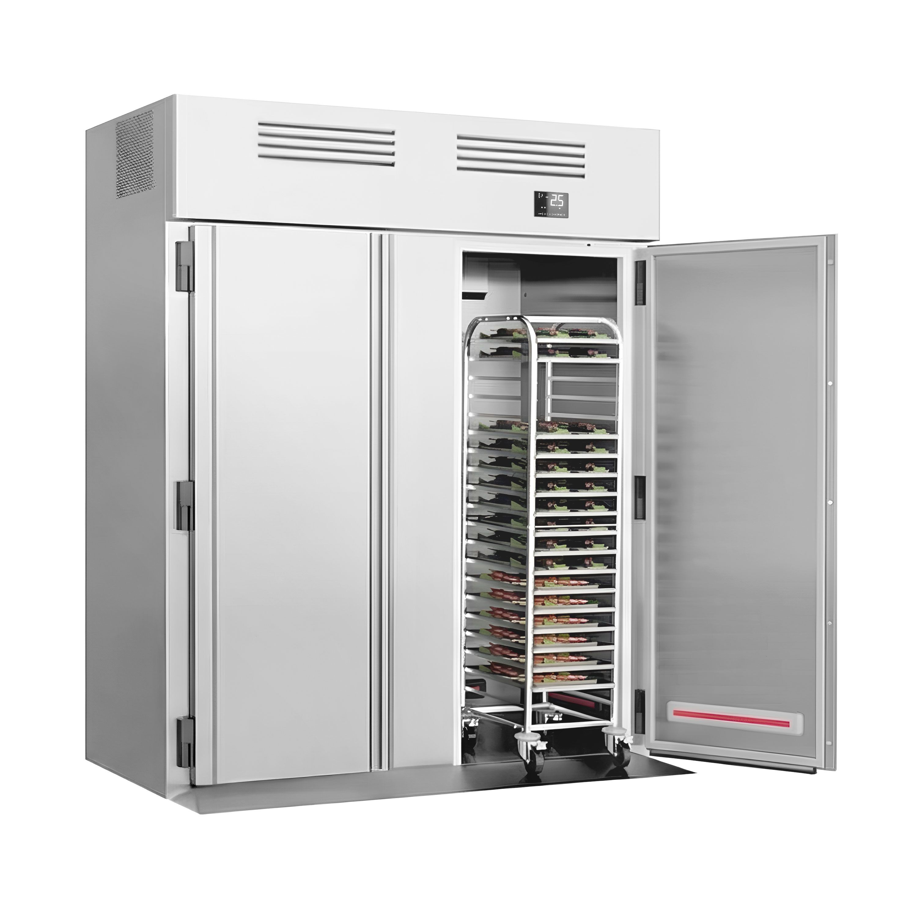 Kylskåp PREMIUM - GN 2/1 - 2700 liter - ned till +8 °C - med 2 dörrar - Umluftkylning, LED-belysning, Automatisk avfrostning, R290, HACCP-styrning