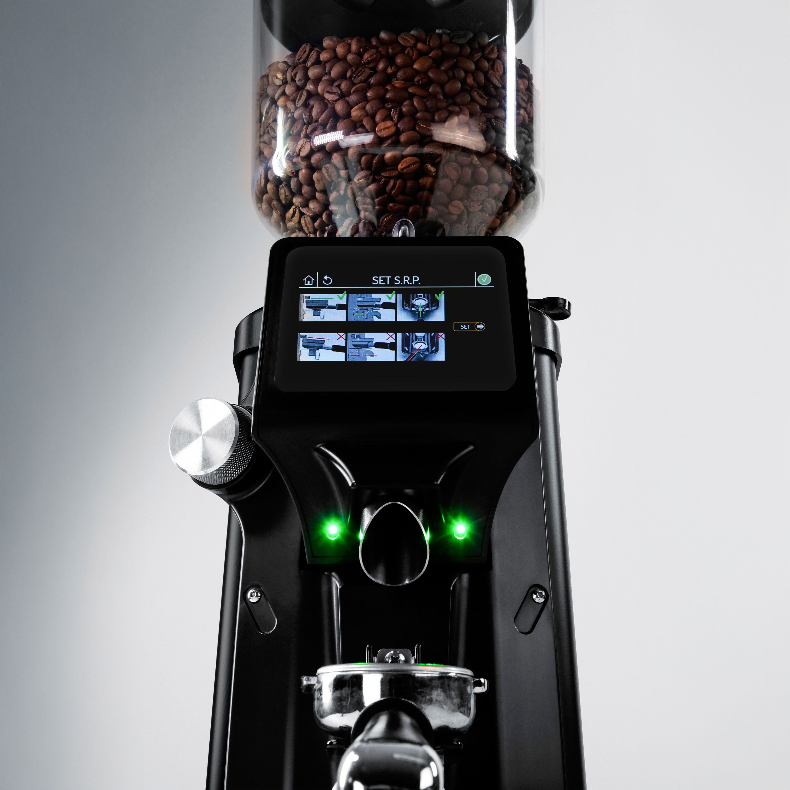Moulin à café – 1,2 kg – avec système de refroidissement – meule plate Ø 83 mm – détection automatique du porte-filtre – Noir