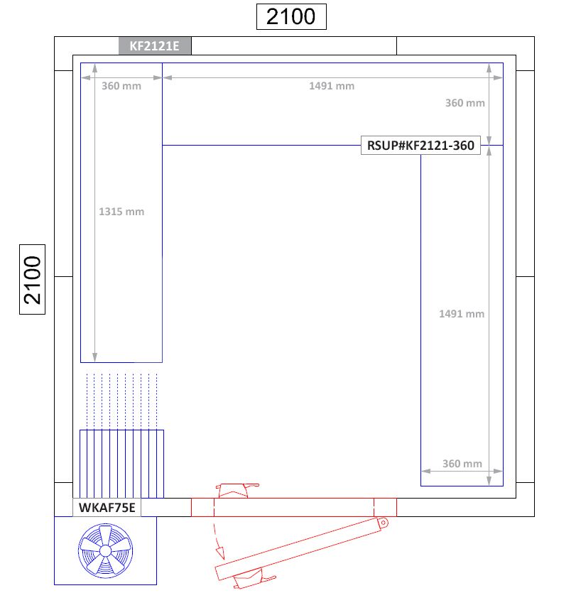 Kit rayonnage en aluminium - En U - Profondeur:360mm - Capacité de charge:600kg
