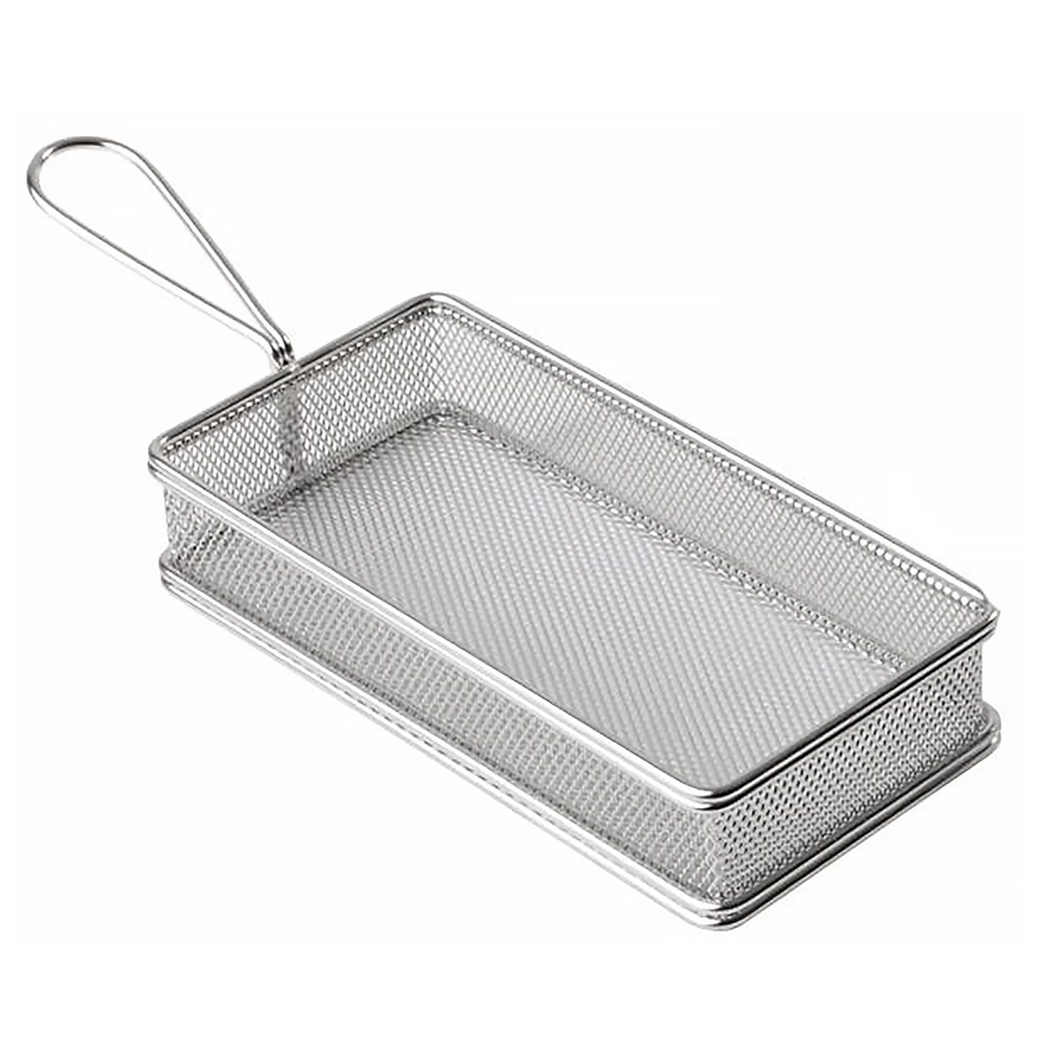 Cesta de presentación - acero inoxidable - rectangular - 310x105x70mm - con 1 mango