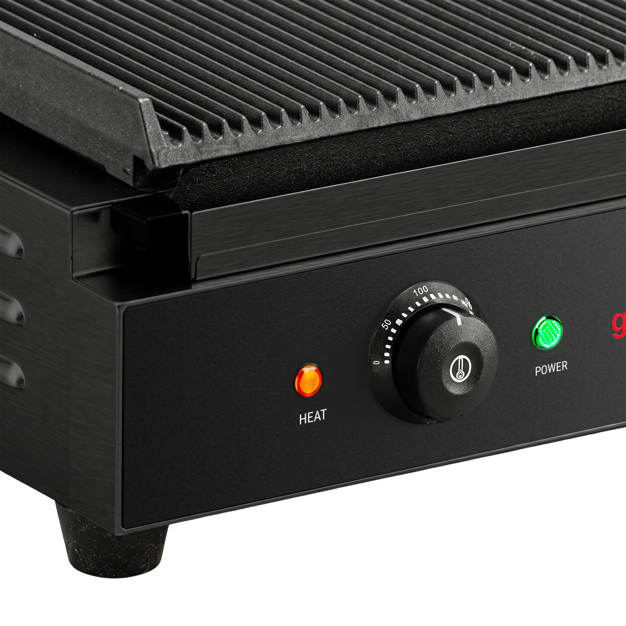 Commercial Contact Grill – Ribbed Top & Bottom Plates – 3.6 kW – Grill Area: 485 × 235 mm