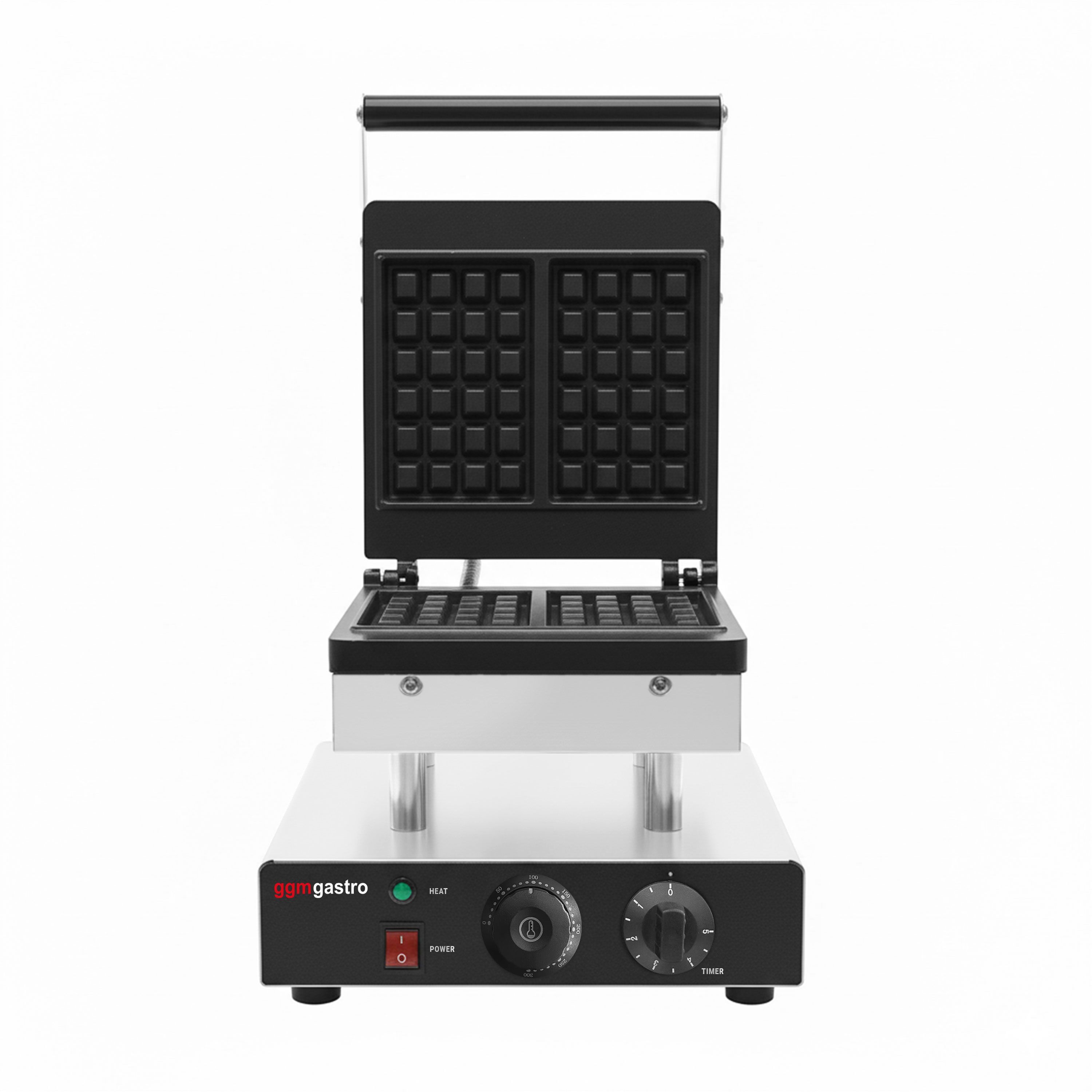 Gaufrier – simple – manuel – 2 kW – Forme : 2 gaufres de Bruxelles – plaques de cuisson revêtues de téflon