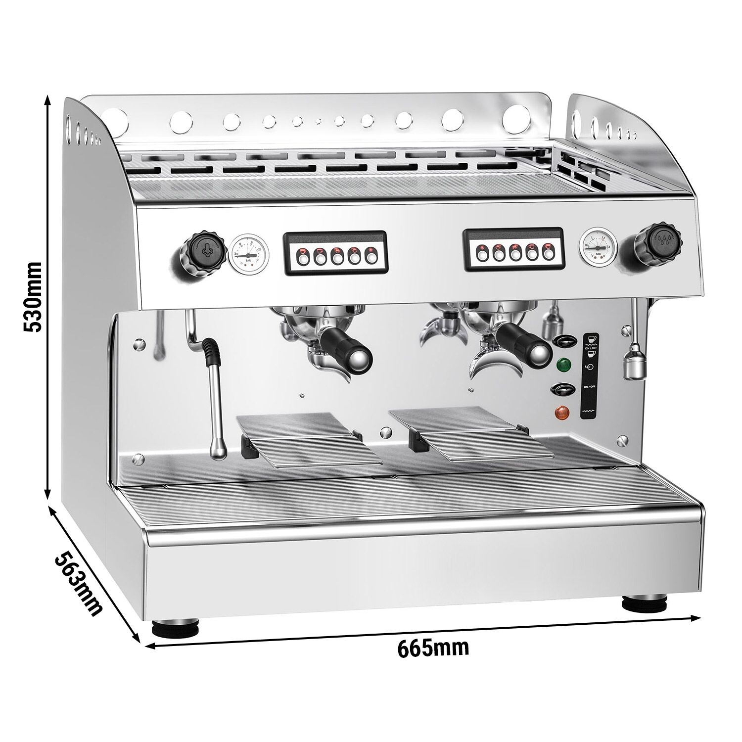 Machine à café porte-filtre – 2 groupes – avec système de préinfusion inclus
