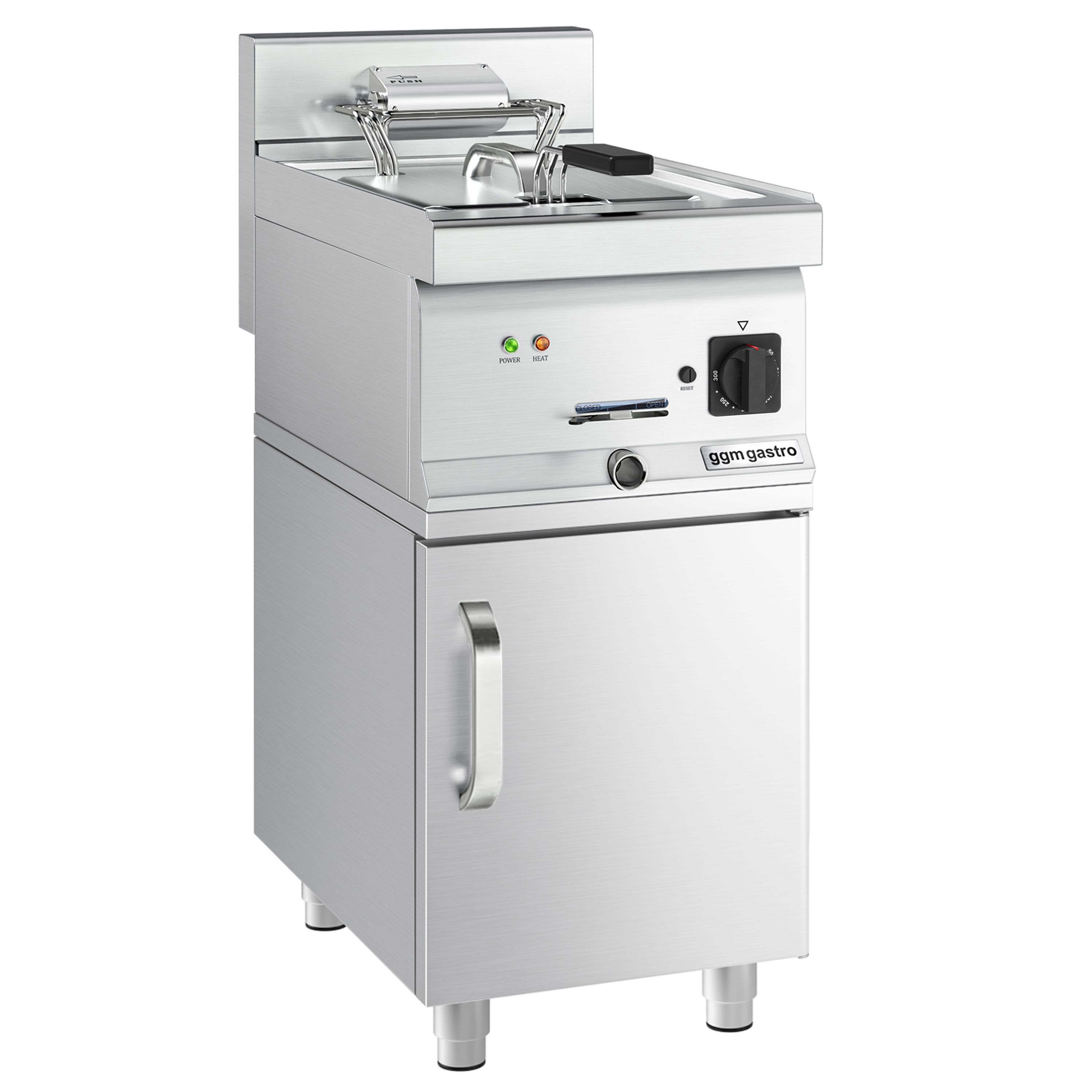 Friteuse électrique – 10 litres – 9 kW – avec soubassement et 1 porte