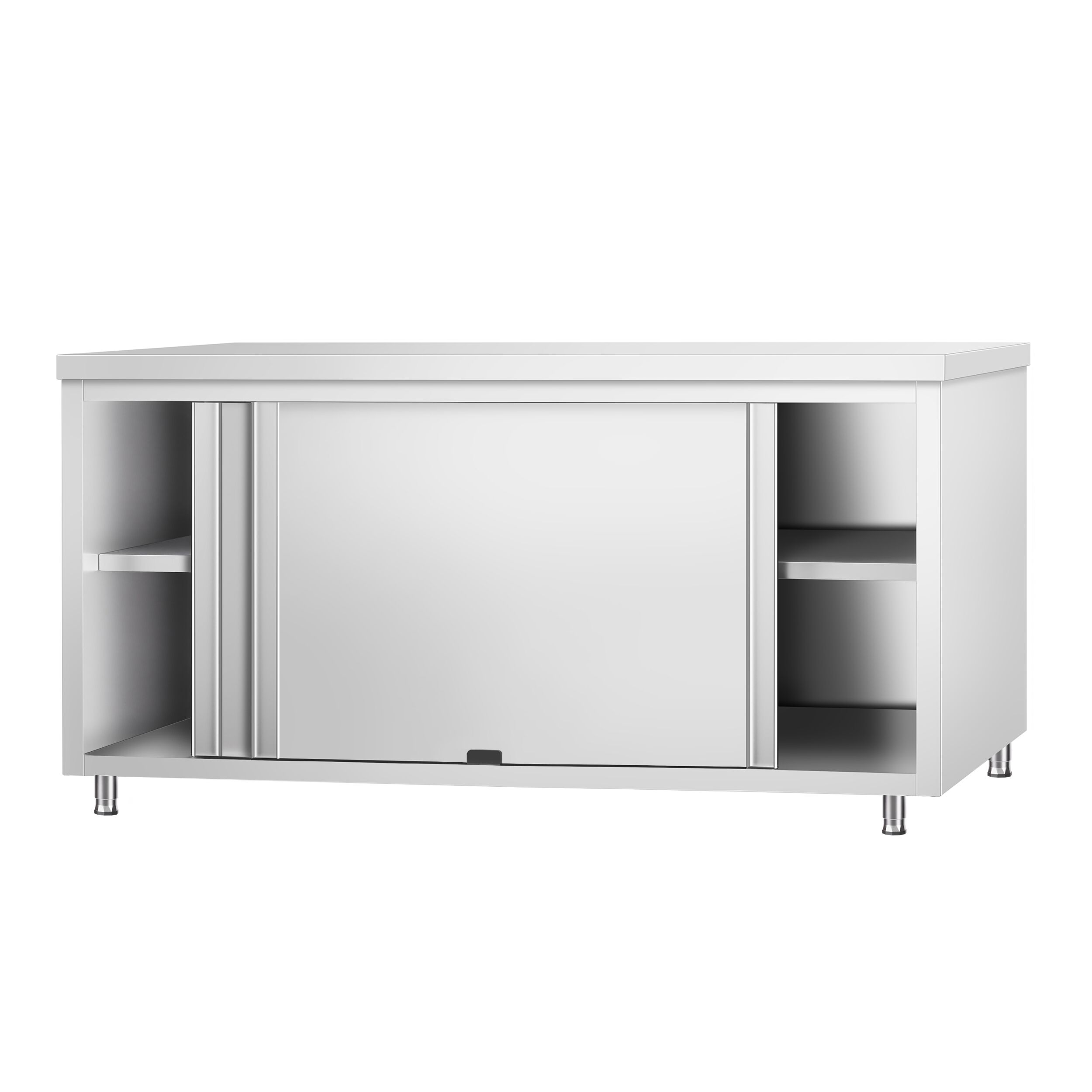 Edelstahl Arbeitsschrank PREMIUM - 1800x700mm - mit Durchreiche