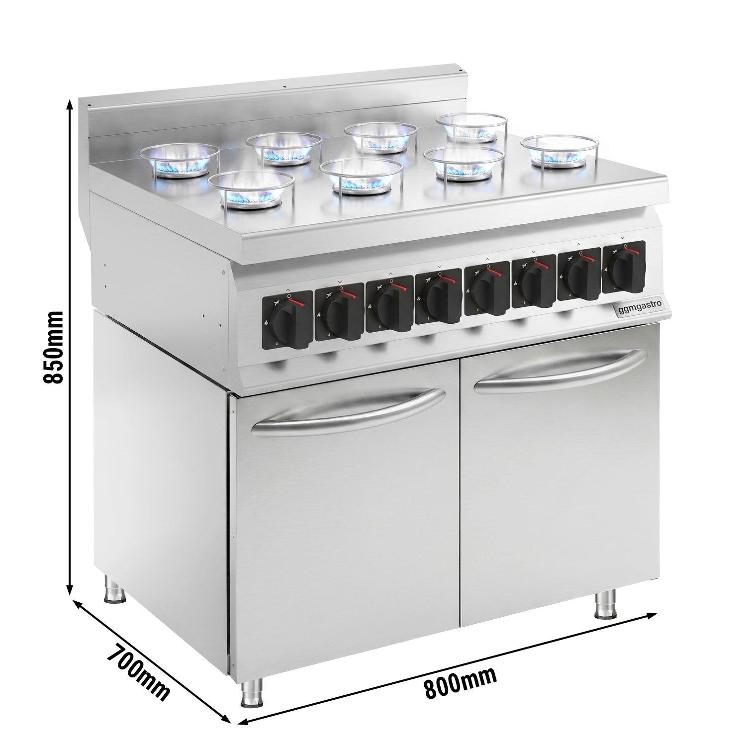 Künefe gas stove - 22 kW - 8 burners