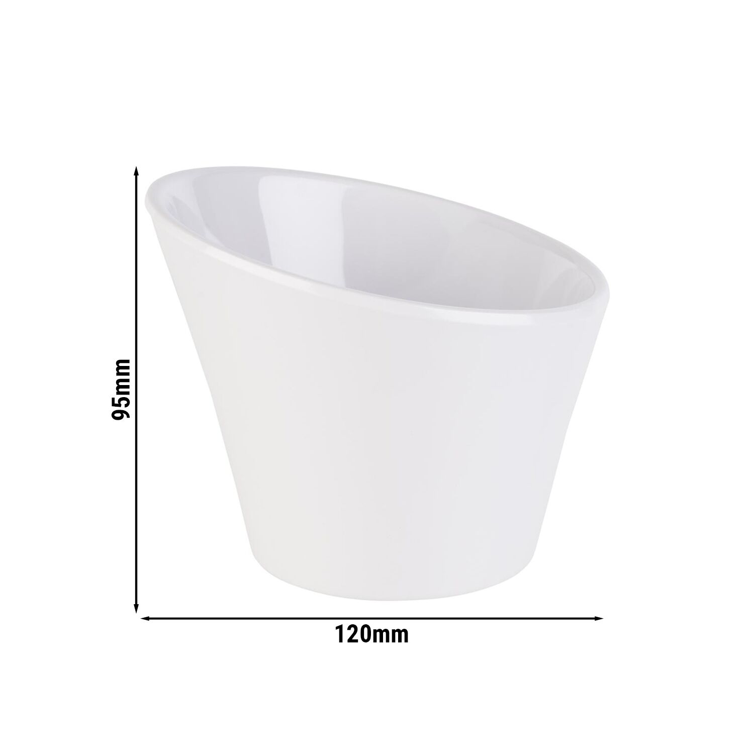 (6 pcs) Coupe - CASUAL - Mélamine - 300ml - carré - 120x120mm - Profondeur : 95mm - Blanc