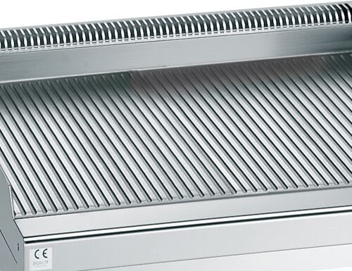 Commercial Electric Griddle - 8.0kW - Ribbed Plate - Cooking area: 596x430mm - on Stand
