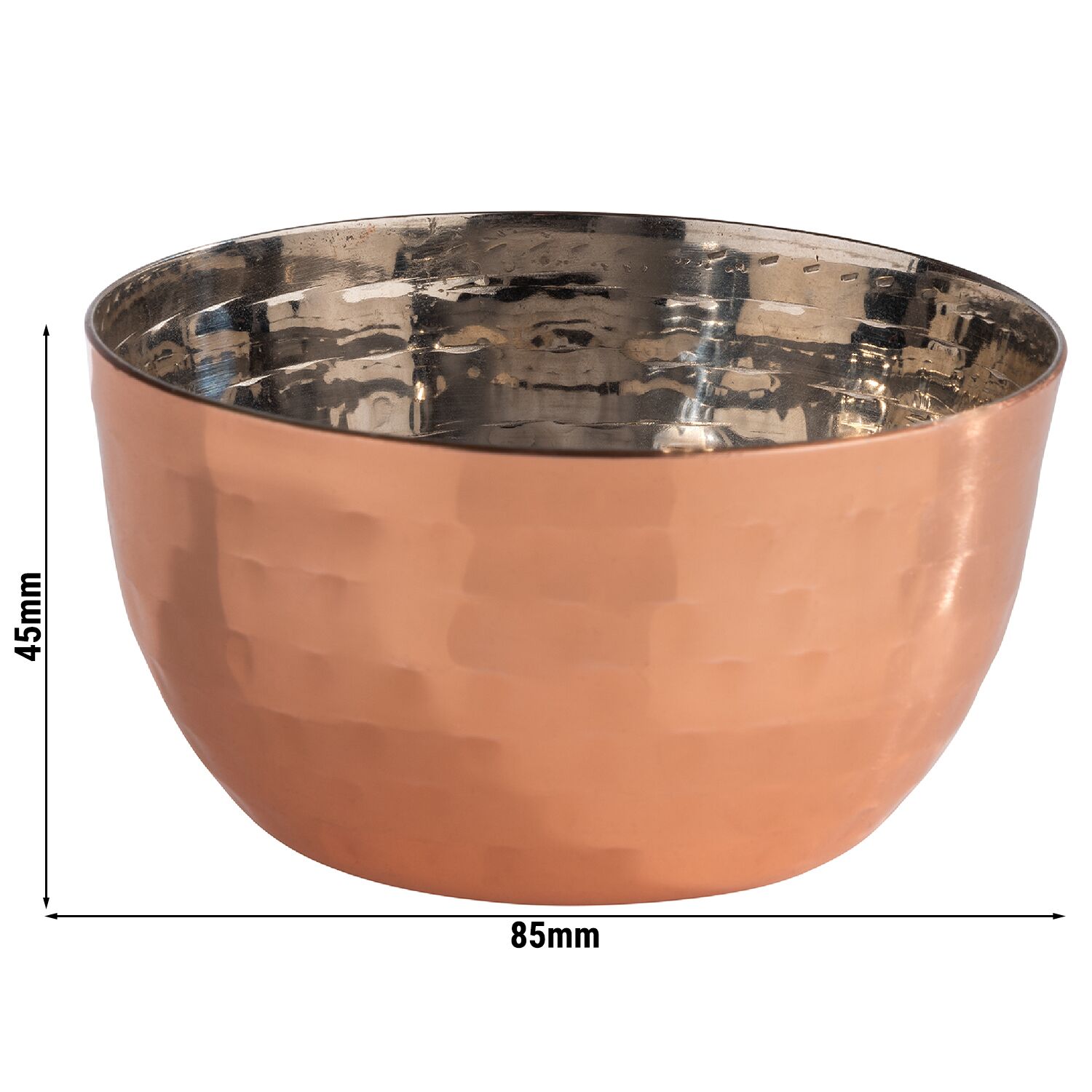(6 pcs) Coupe - MUMBAI - Acier inoxydable - 150ml - carré - 85x85mm - Profondeur : 45mm - Cuivre