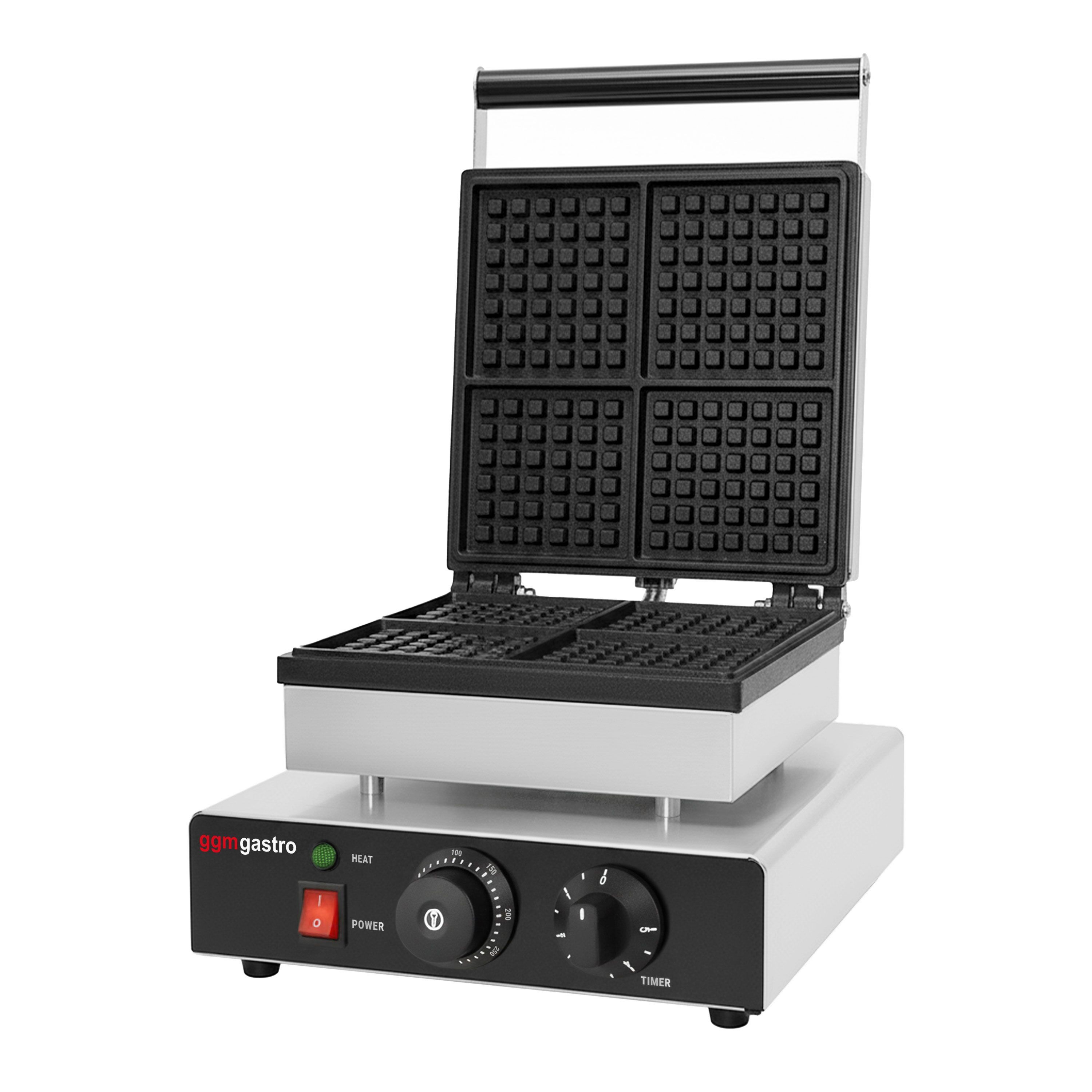 Gaufrier – simple – manuel – 1,75 kW – Forme : 4 gaufres de Bruxelles