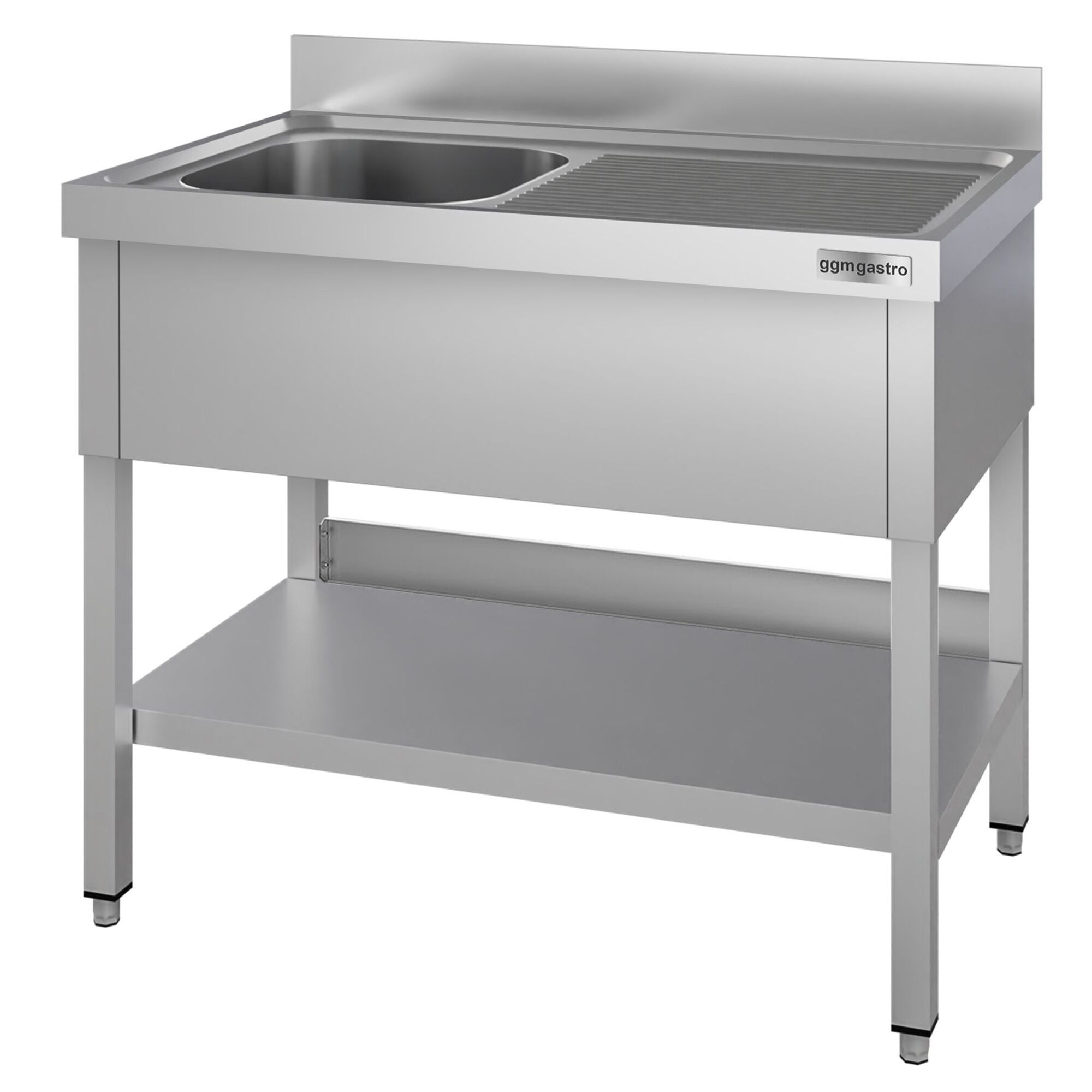 Plonge en inox ECO - 1000x700mm - avec étagère basse - 1 bac à gauche