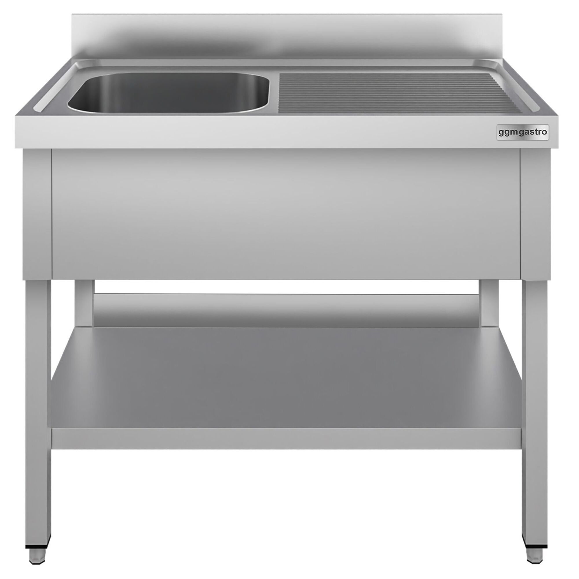 Lavello ECO - 1200x600mm - con ripiano di fondo - con 1 vasca - vasca a sinistra