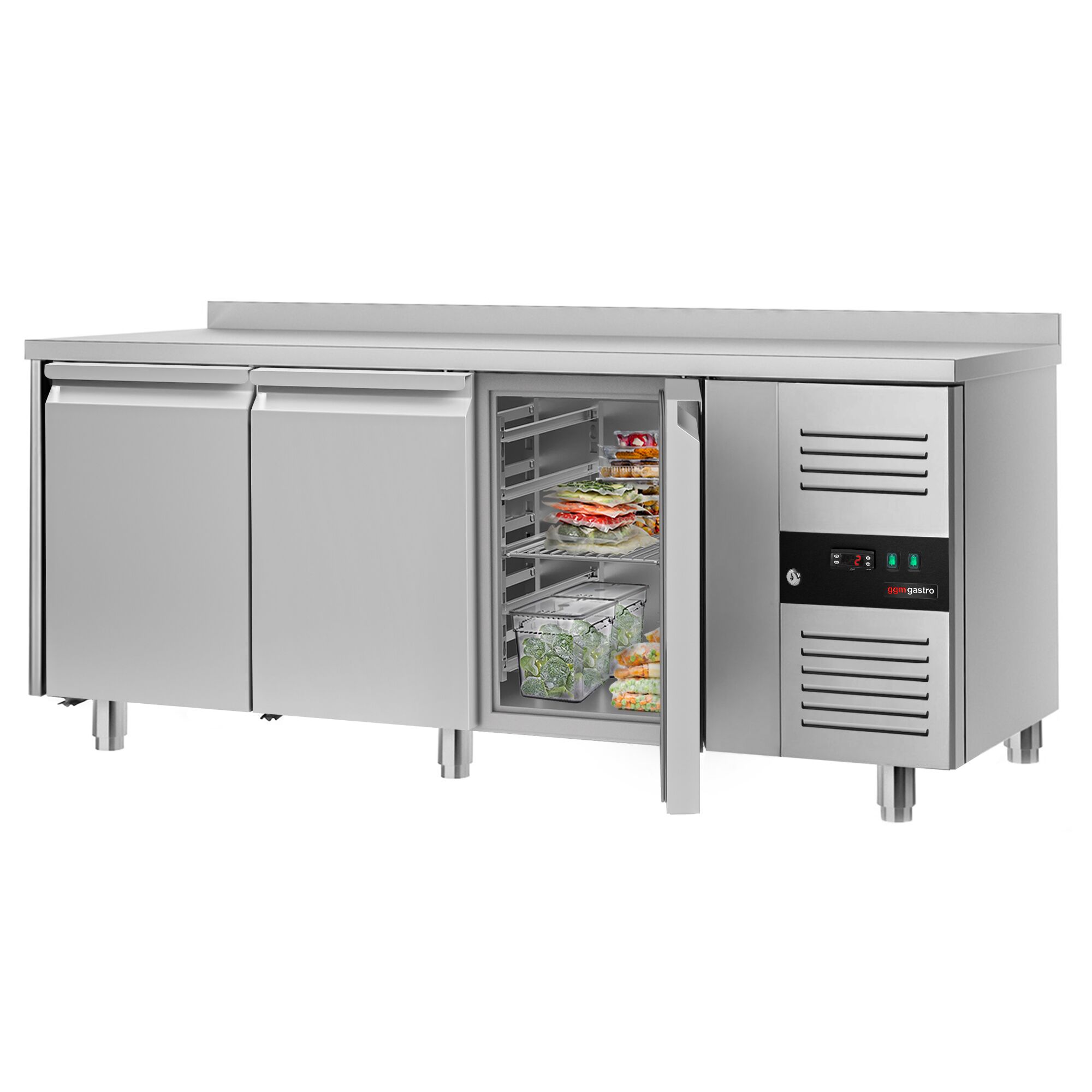 Kühltisch ECO - 1800x700mm - mit 3 Türen & mit Aufkantung
