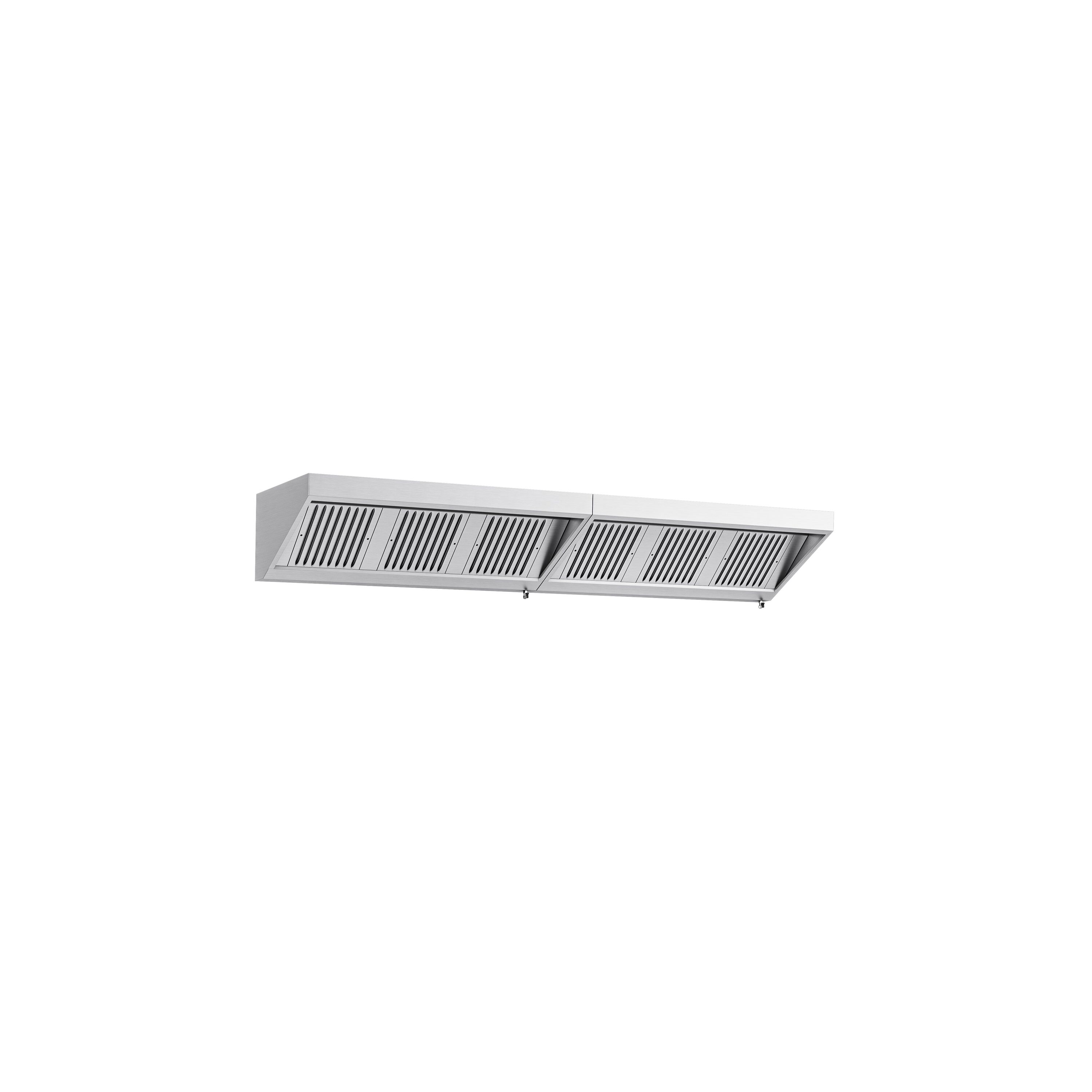 Fali elszívóernyő - 3200 mm - 700 mm mély - Labirintszűrő és világítás - motor nélkül