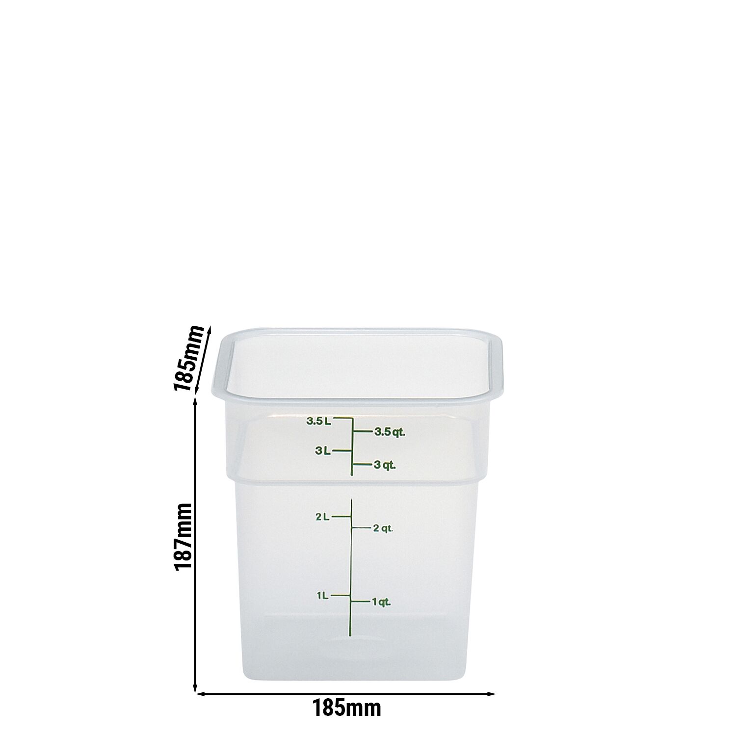(6 st) CAMBRO | CAMSQUARES® - Behållare - 3,8 liter - Transparent