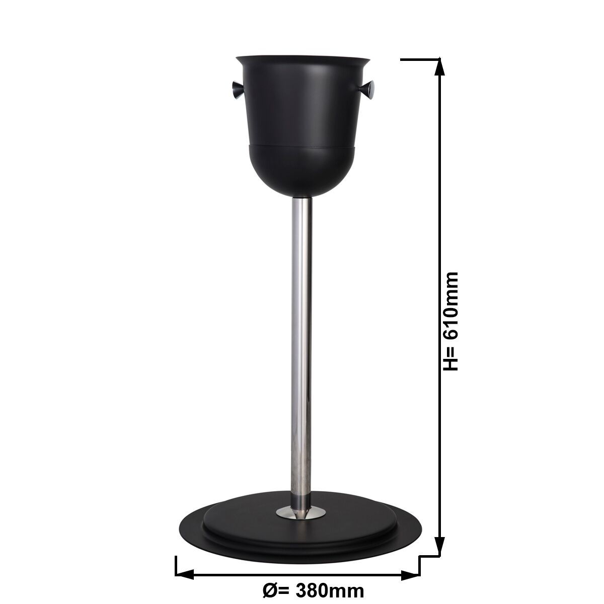 Wine Bucket Stand - Stainless Steel, powder-coated - Height:610mm - Black