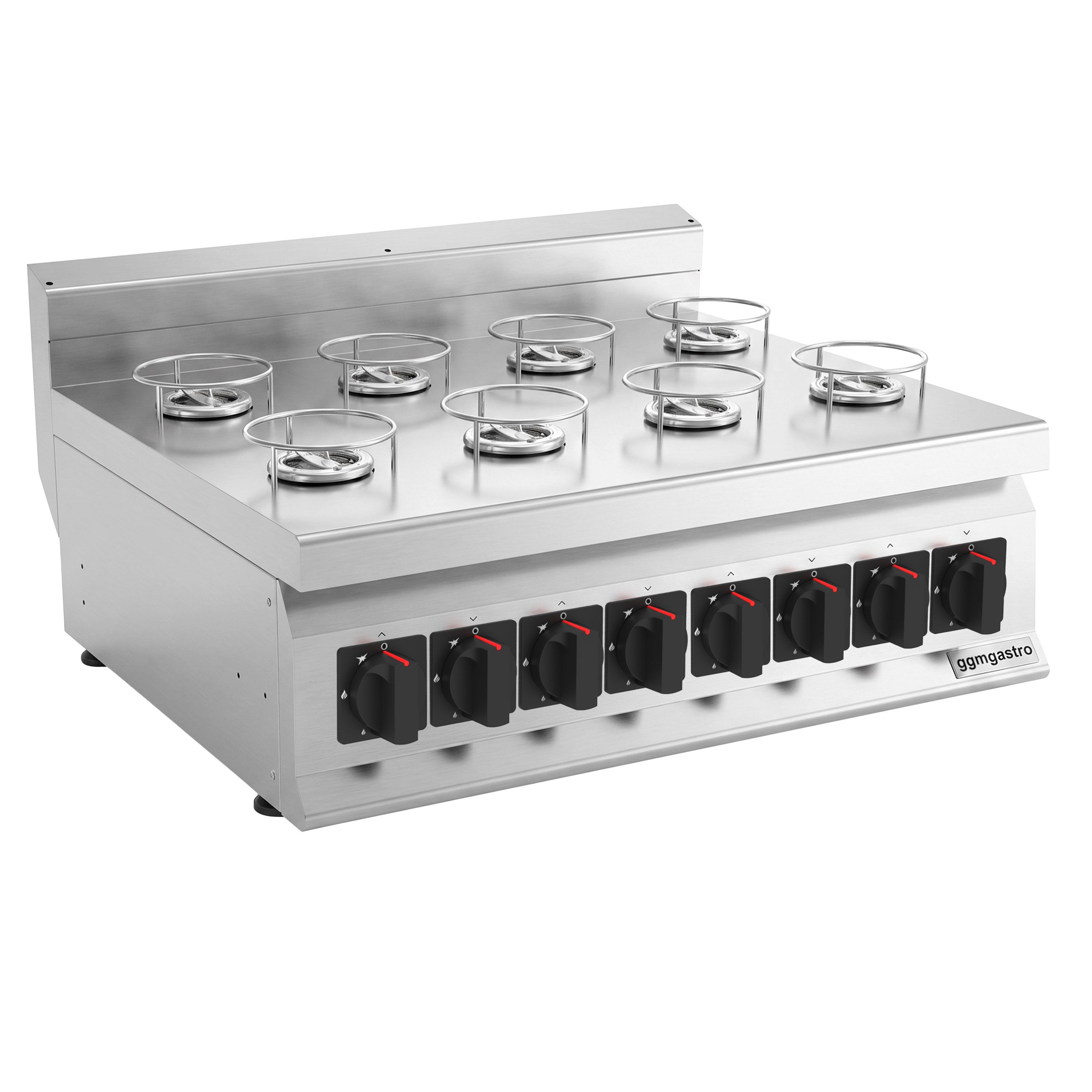 Cuisinière à gaz Künefe - 22 kW - 8 brûleurs - incl. soubassement avec 2 portes