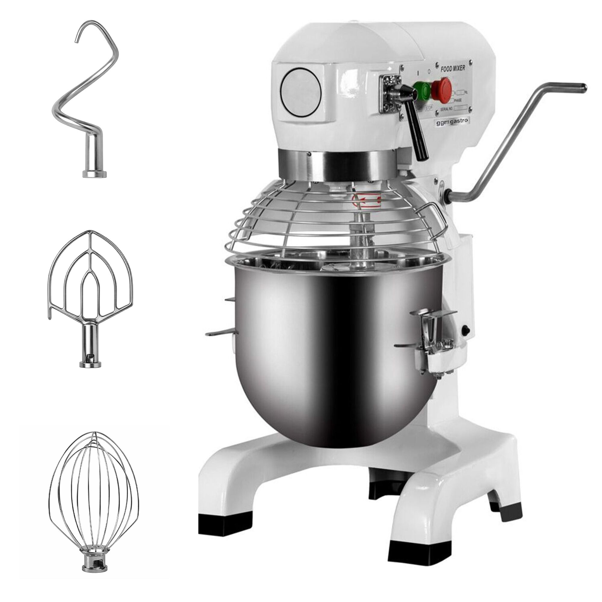 Batteur-mélangeur planétaire professionnel - 27L - 1,1kW - incl. 3 outils