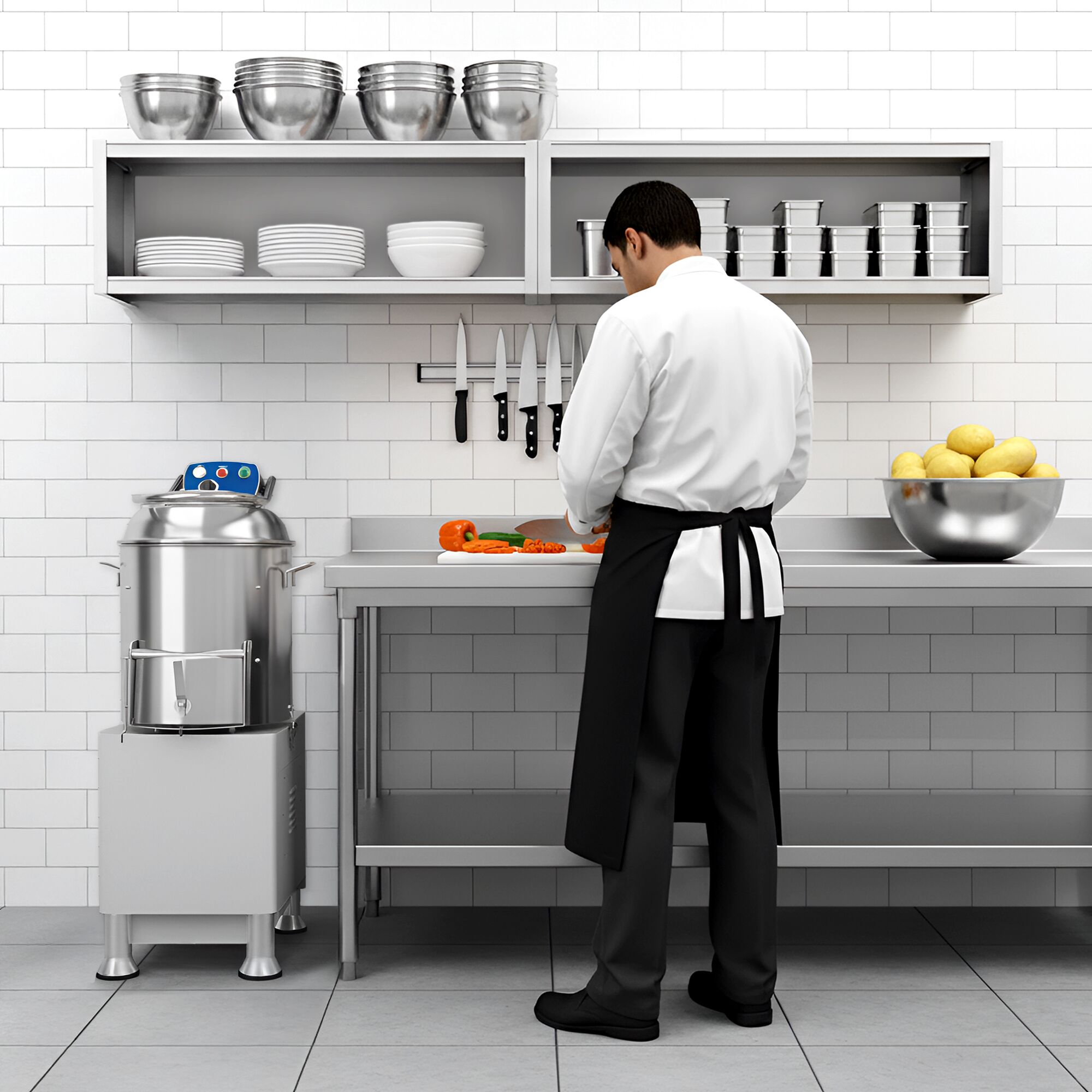 Éplucheuse à pommes de terre professionnelle - 165kg/h - 750W - 230V