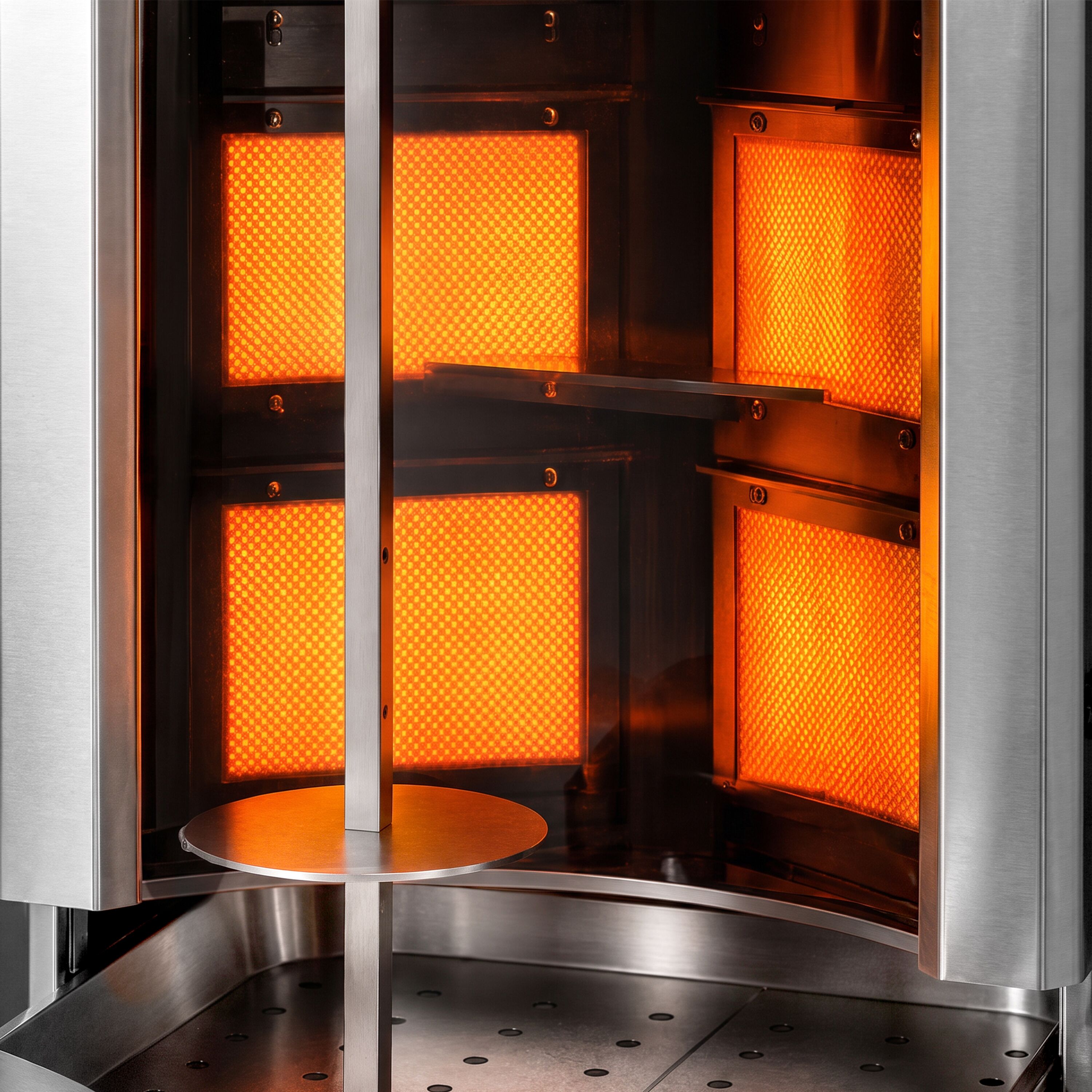 Gas Doner Kebab Grill (Shawarma/Gyros) – with Bottom Motor – ROBAX® Glass – 6 Burners – max. 60 kg – 12 kW