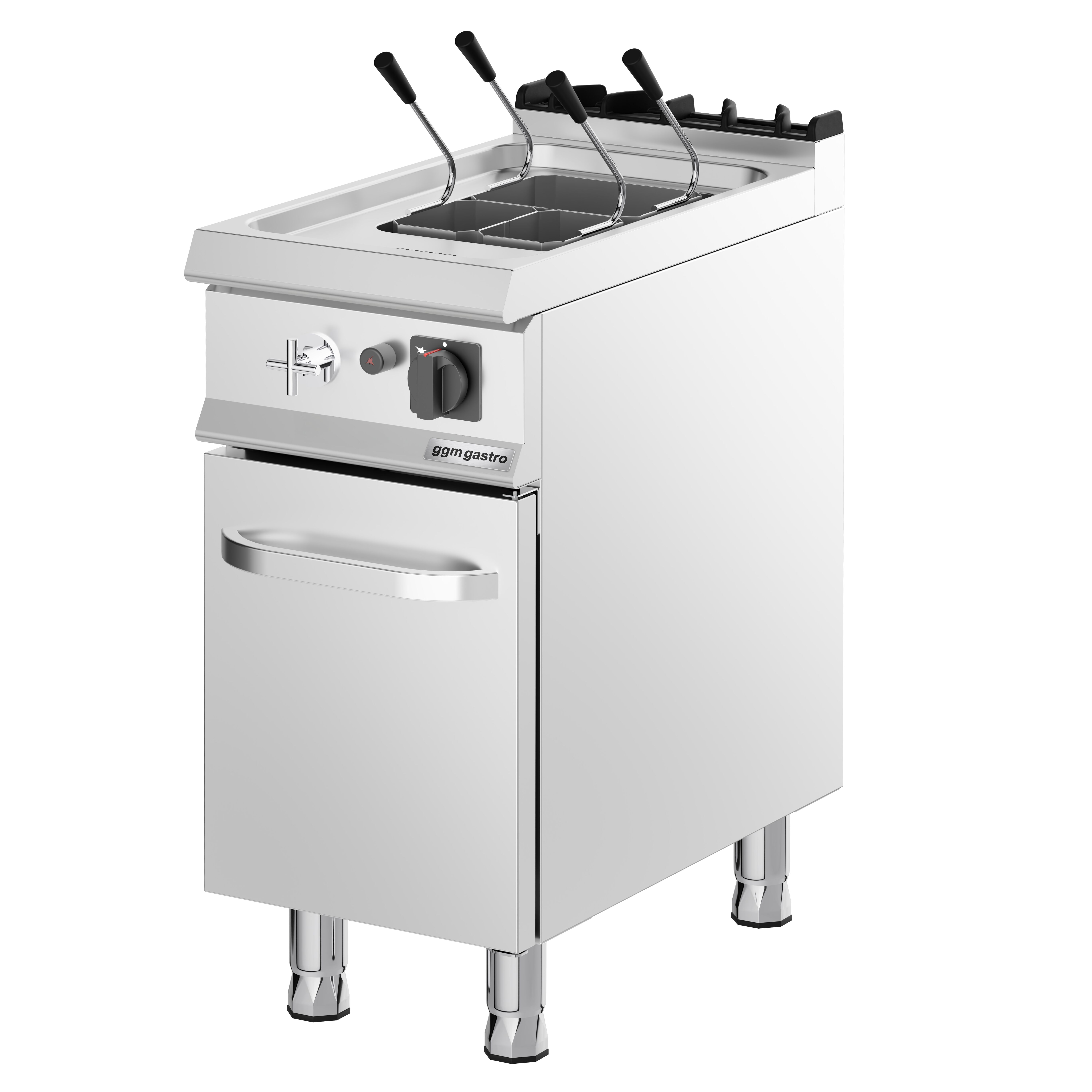Cuiseur à pâtes à gaz – 18 litres – 10,5 kW – avec soubassement et 1 porte