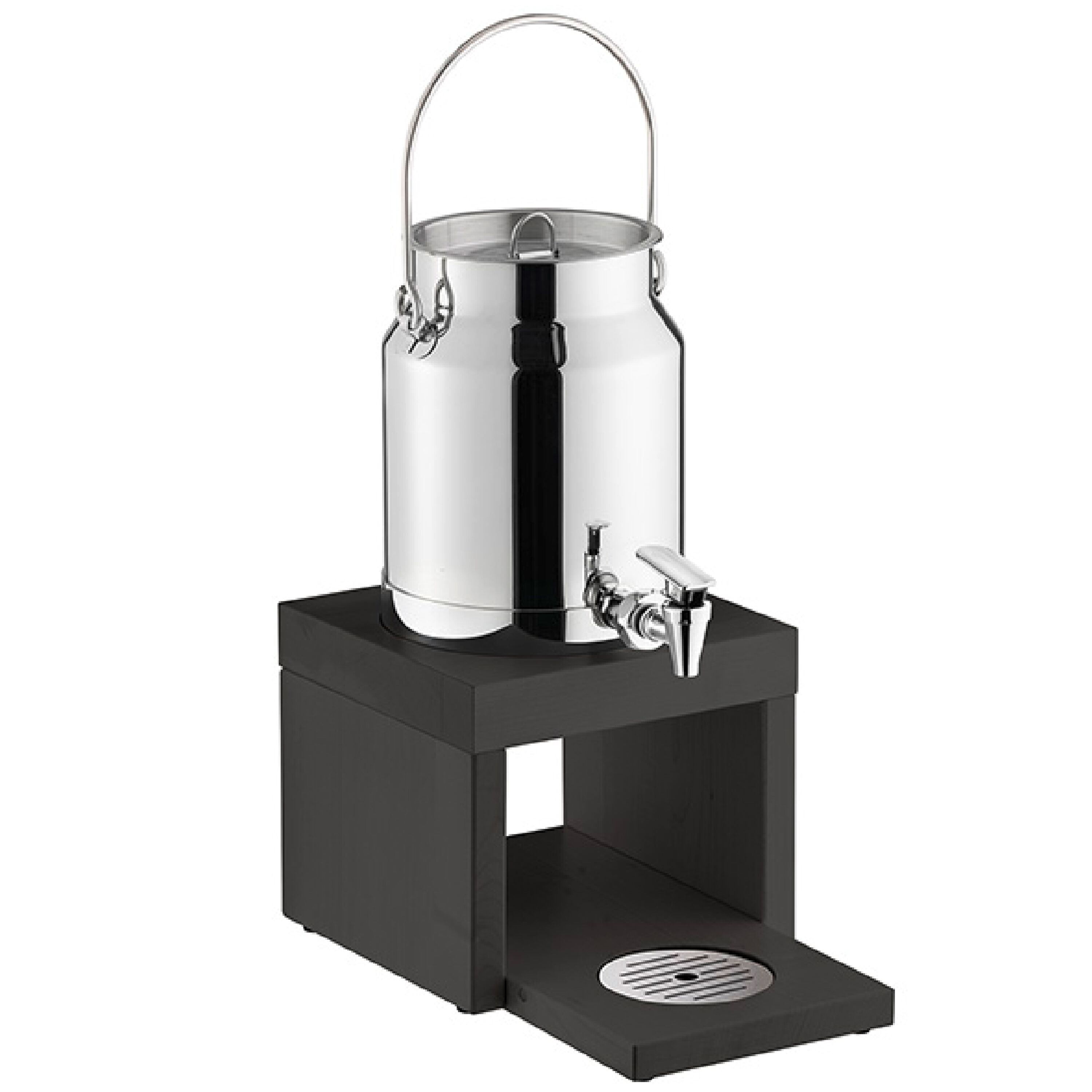 Distributeur de lait - BRIDGE - avec accumulateur de froid dans le socle, adaptateur sans contact - 3 L - Acier inoxydable, Bois (hêtre) - incl. accumulateur de froid, adaptateur sans contact