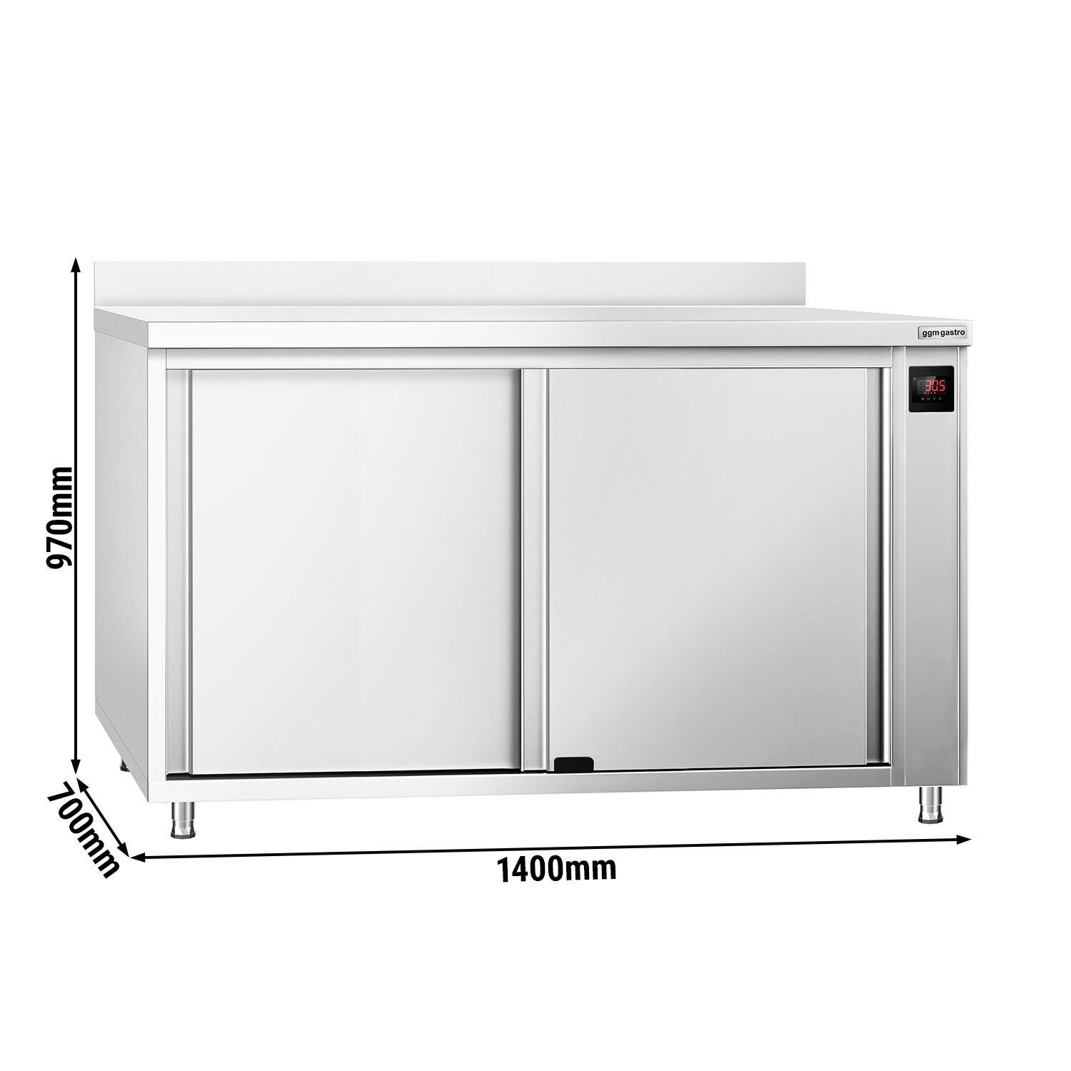 Armoire chauffante professionnelle - 1.5kW - 1 étagères - 1400x700x970mm