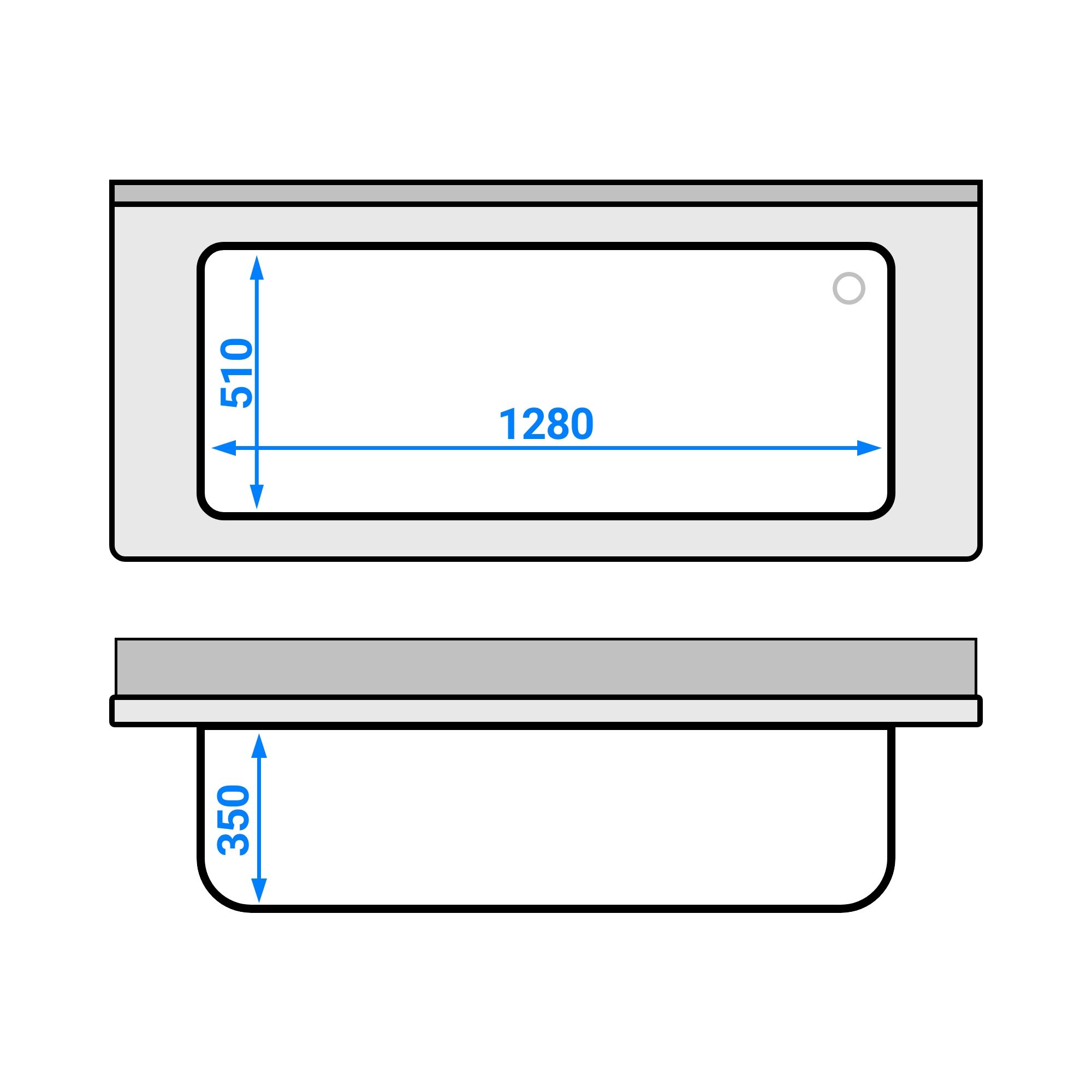 Topfspültisch ECO - 1600x700mm - mit Grundboden & 1 Becken
