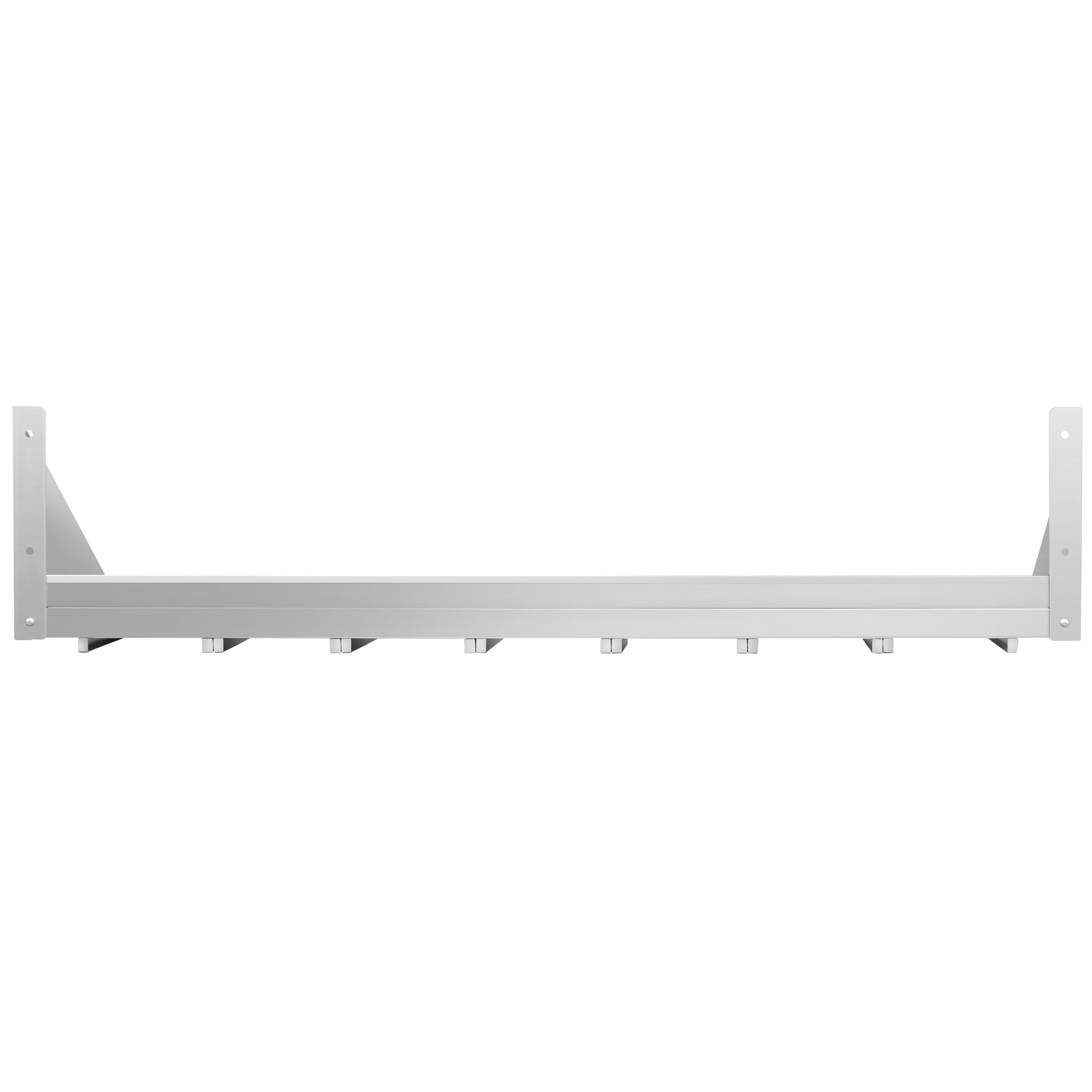 Étagère murale en inox pour Bacs GN 6x GN 1/6 - 1200x300mm - 1 niveaux - incl. glissières pour bacs GN