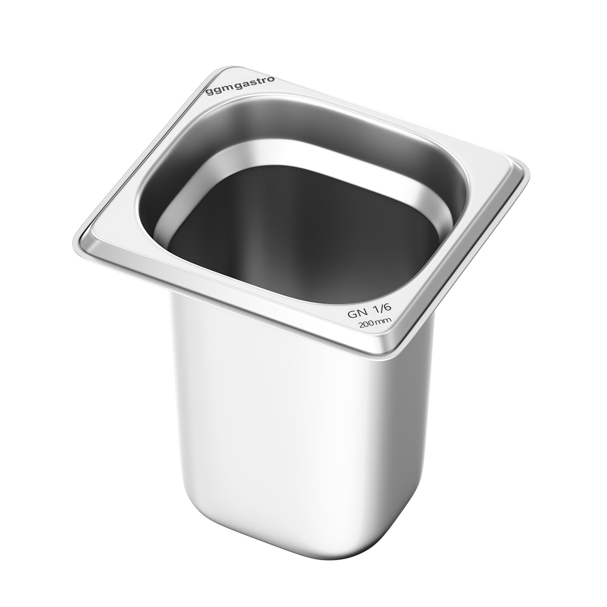 (6 pièces) Bac GN 1/6 en inox - Hauteur : 200 mm