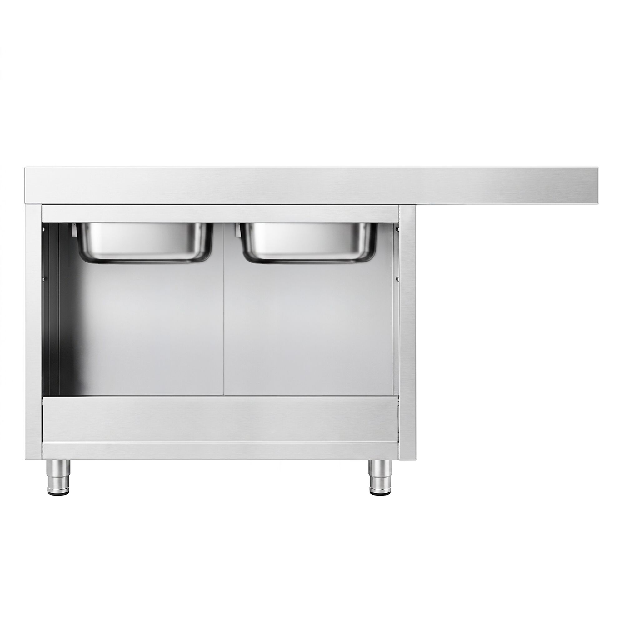 Spülmaschinen-Spülschrank - 1800x700mm - mit 2 Becken rechts