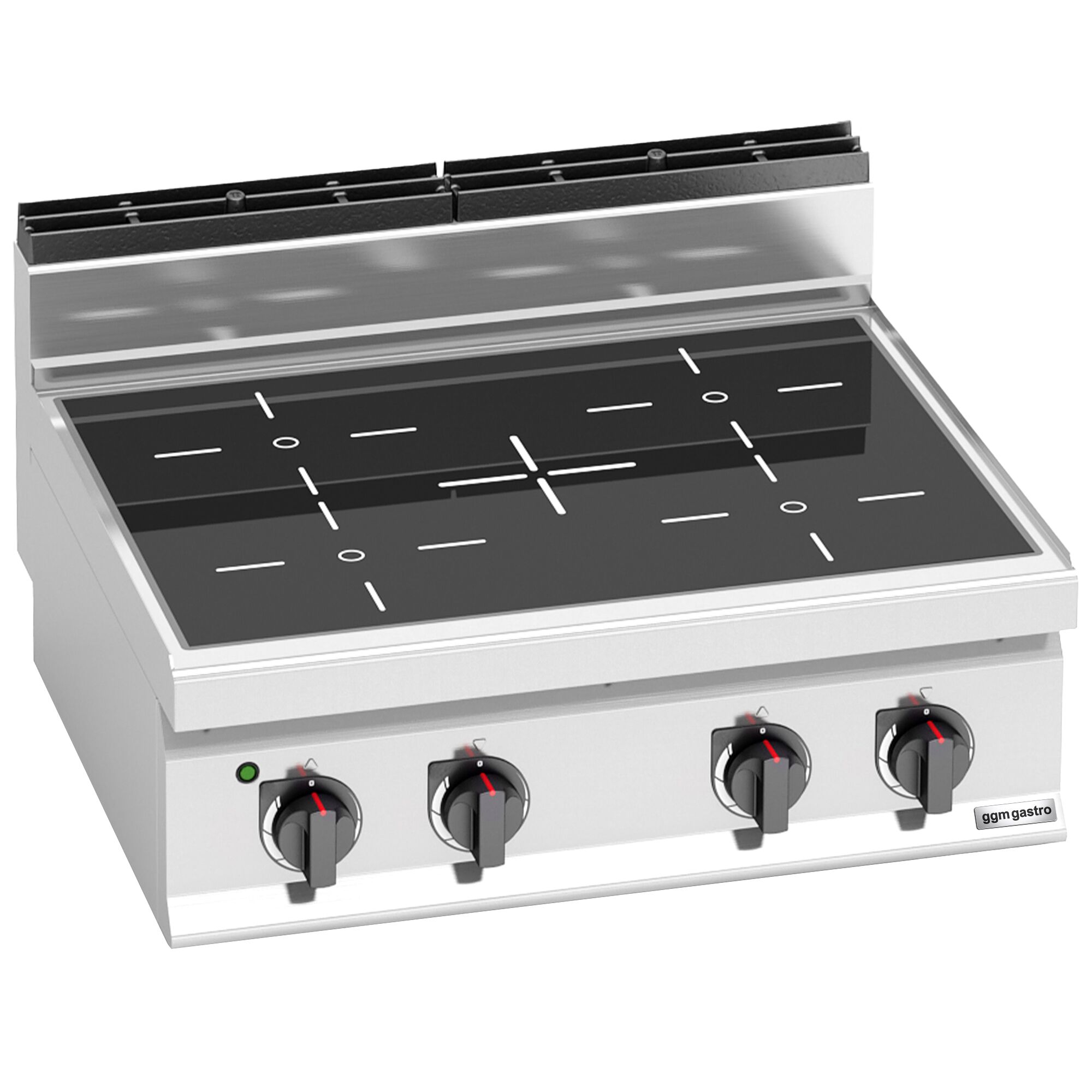 Réchaud vitrocéramique à poser - 12,8kW - 4 foyers infrarouges