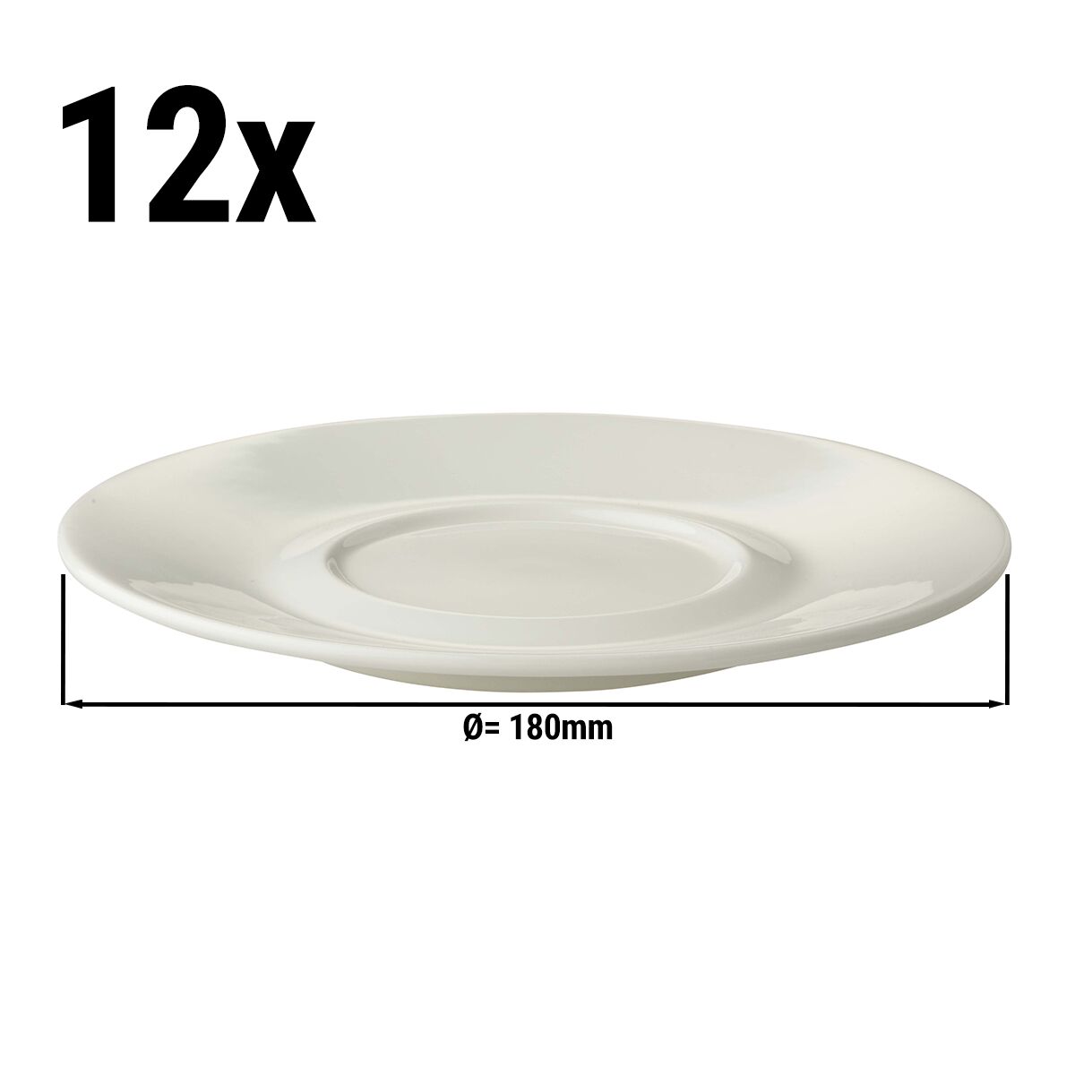 (12 pièces) LUX – Sous-tasse Maastricht – Ø 180 mm – Ivoire