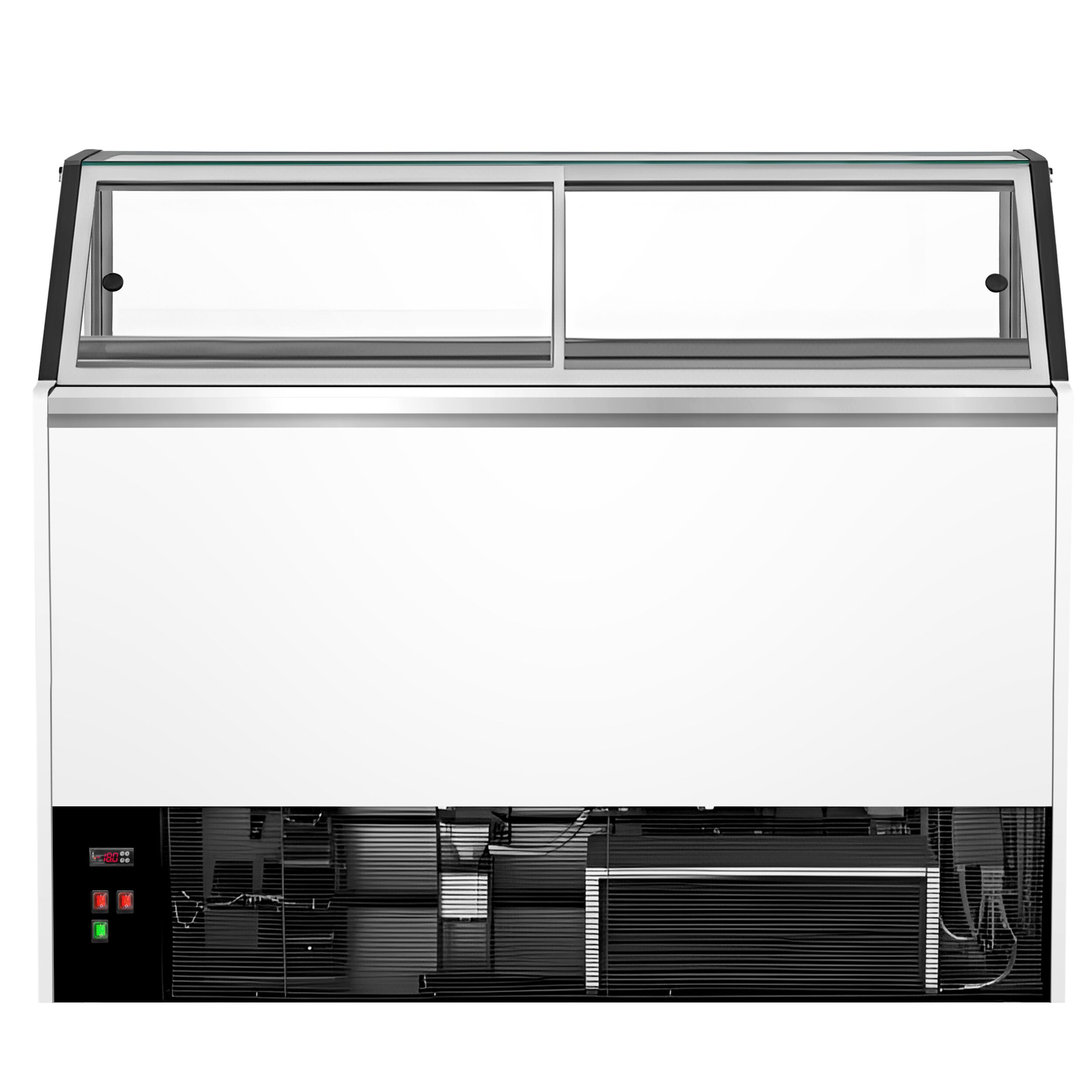 Vitrine à glace THEO – 1771 mm – refroidissement ventilé – pour 9 bacs à glace de 5 litres – Blanc