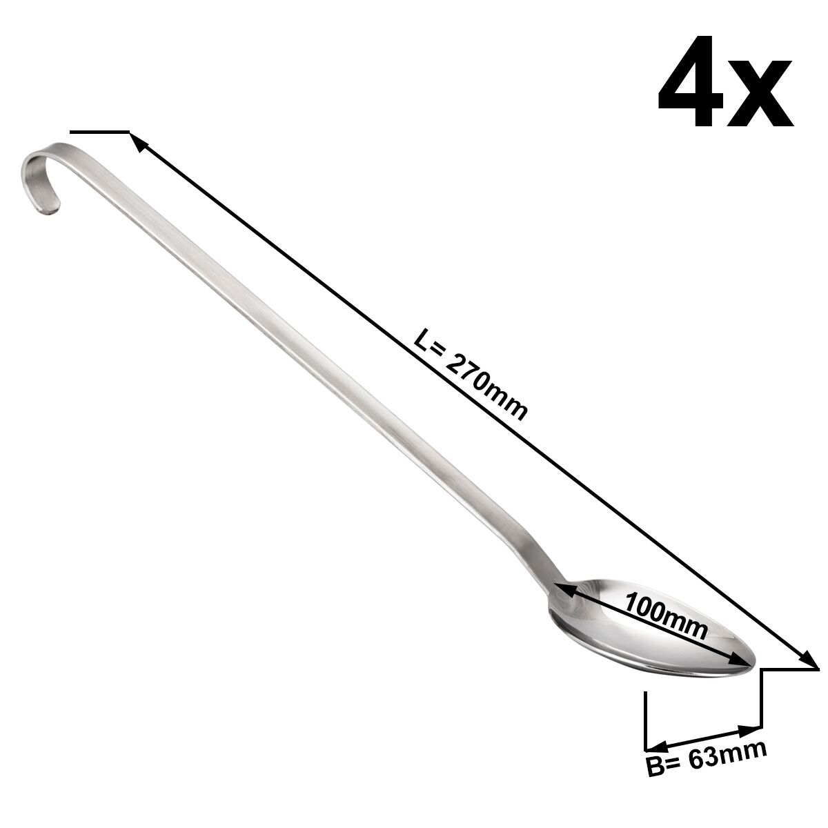 (4 Stück) Servierlöffel - Ø 63mm - Länge: 270mm - Edelstahl