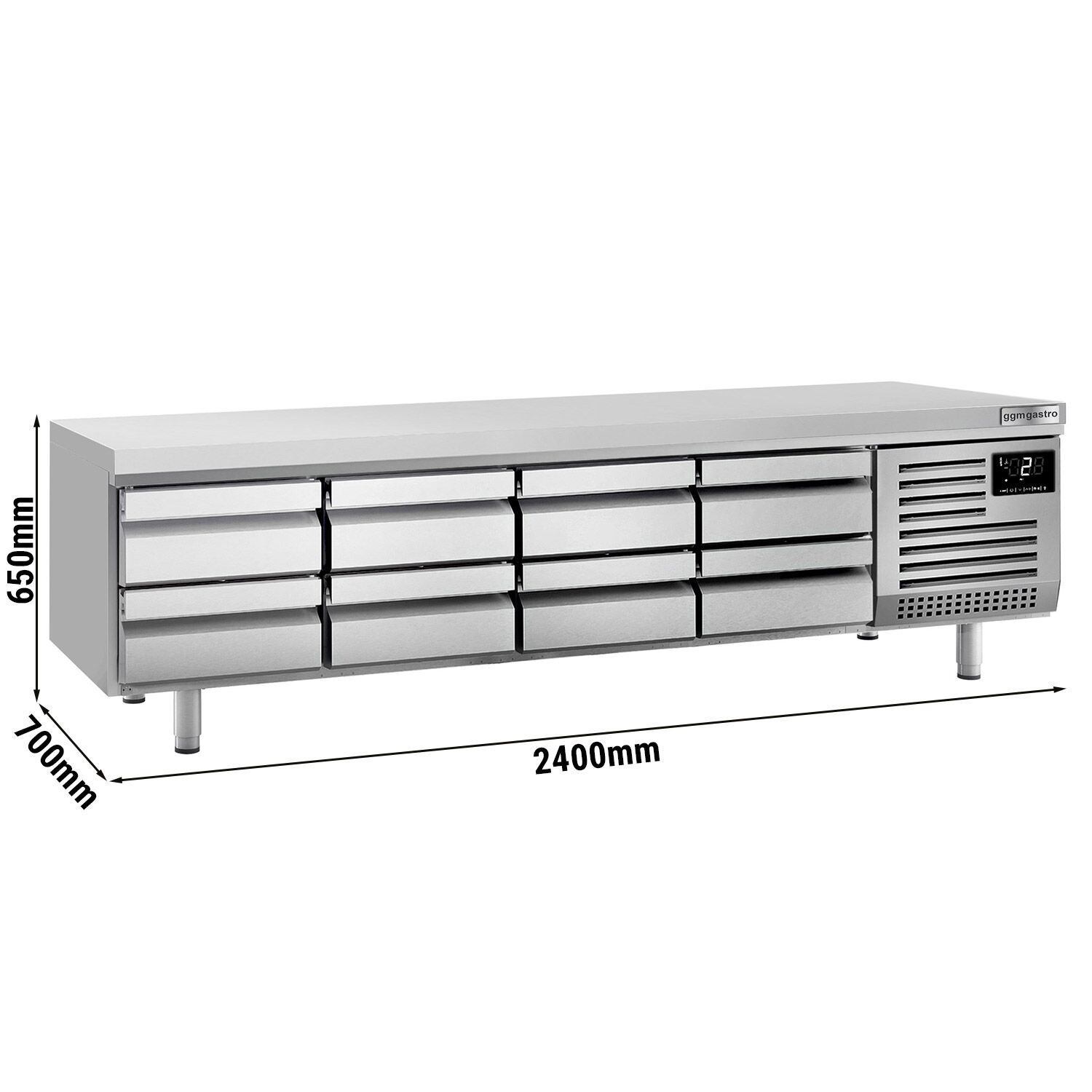 Commercial Refrigerated Counter PREMIUM PLUS - -2 to +8°C - 2400mm - 8 Drawer - 8x GN 1/1