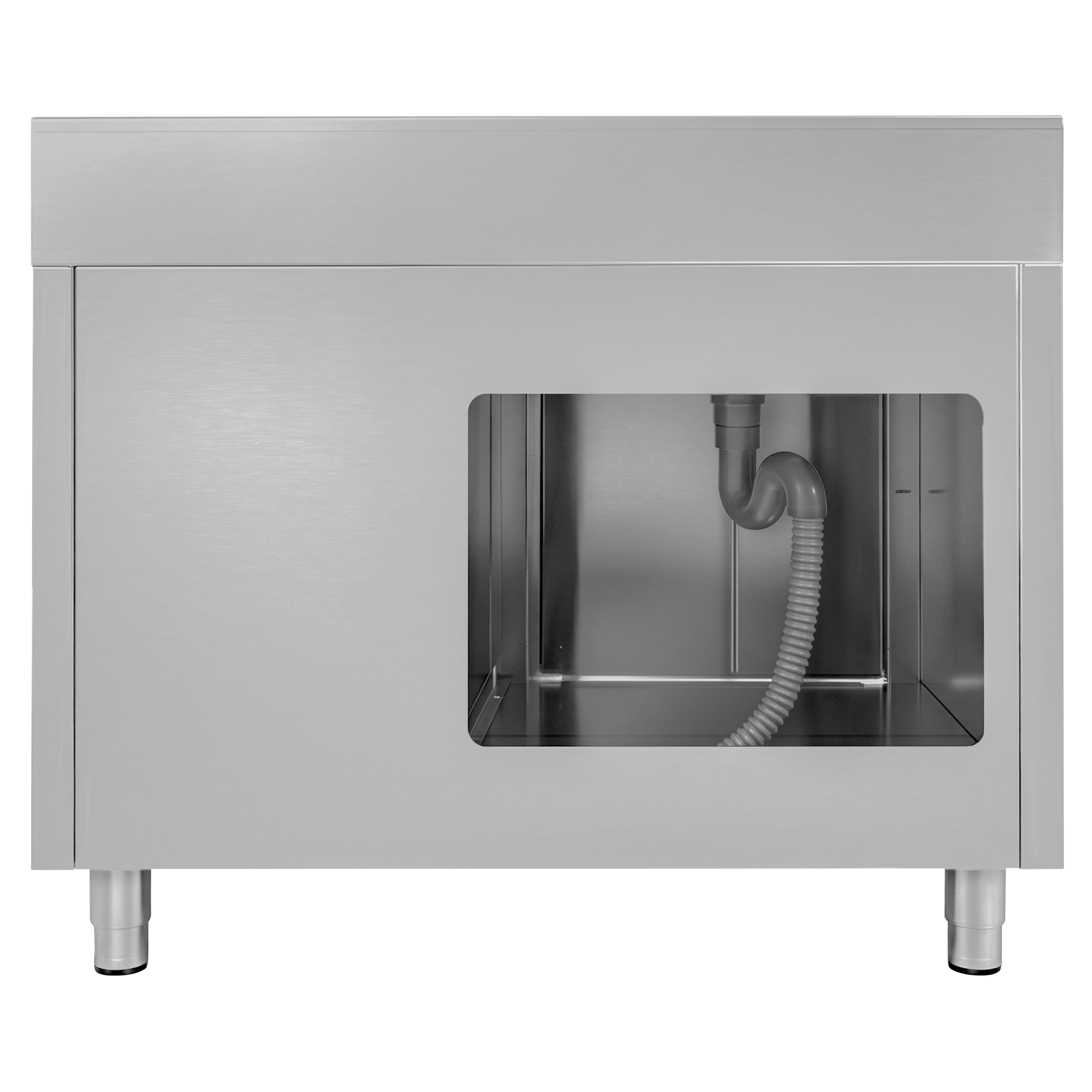 Diskbänk med underskåp ECO - i rostfritt stål - 1200x600 mm - 1 ho - vänster - 3 lådor
