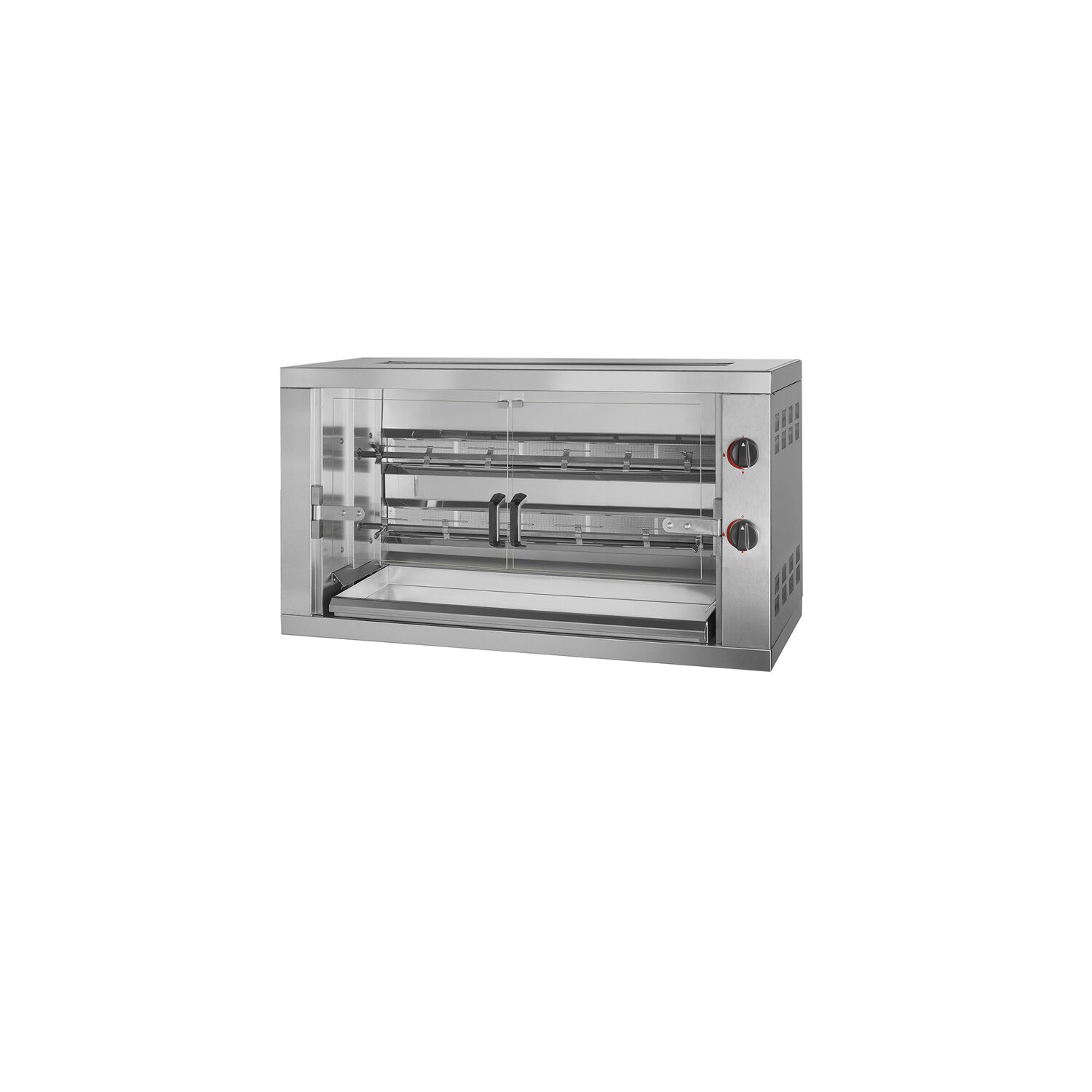 Gaz Rôtissoire à poulets Compacte à poser - avec 2 broches pour jusqu’à 12 poulets - 11,8kW