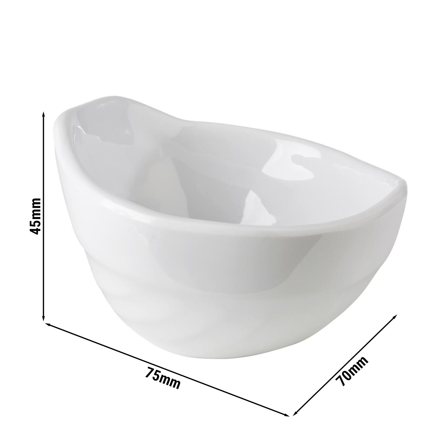 (12 pièces) Coupelles à sauce - FRIENDLY - PET - 50 ml - 75 x 70 mm - Blanc