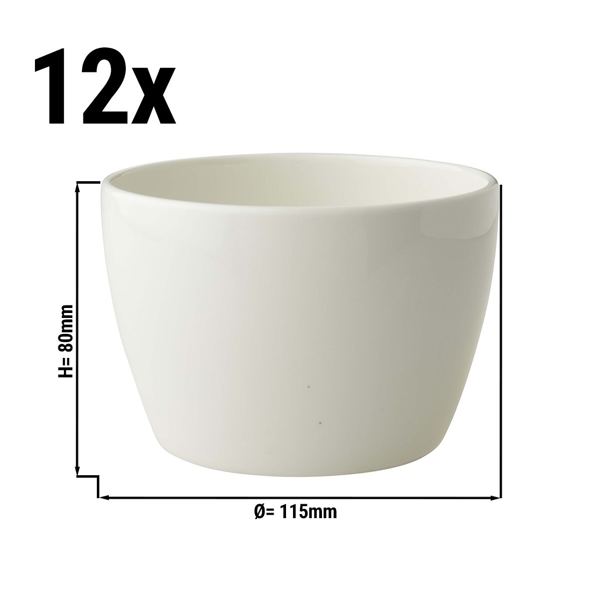 (12 pcs) Coupe - LUX - Porcelaine - 45cl - Ø 115mm - Ivoire