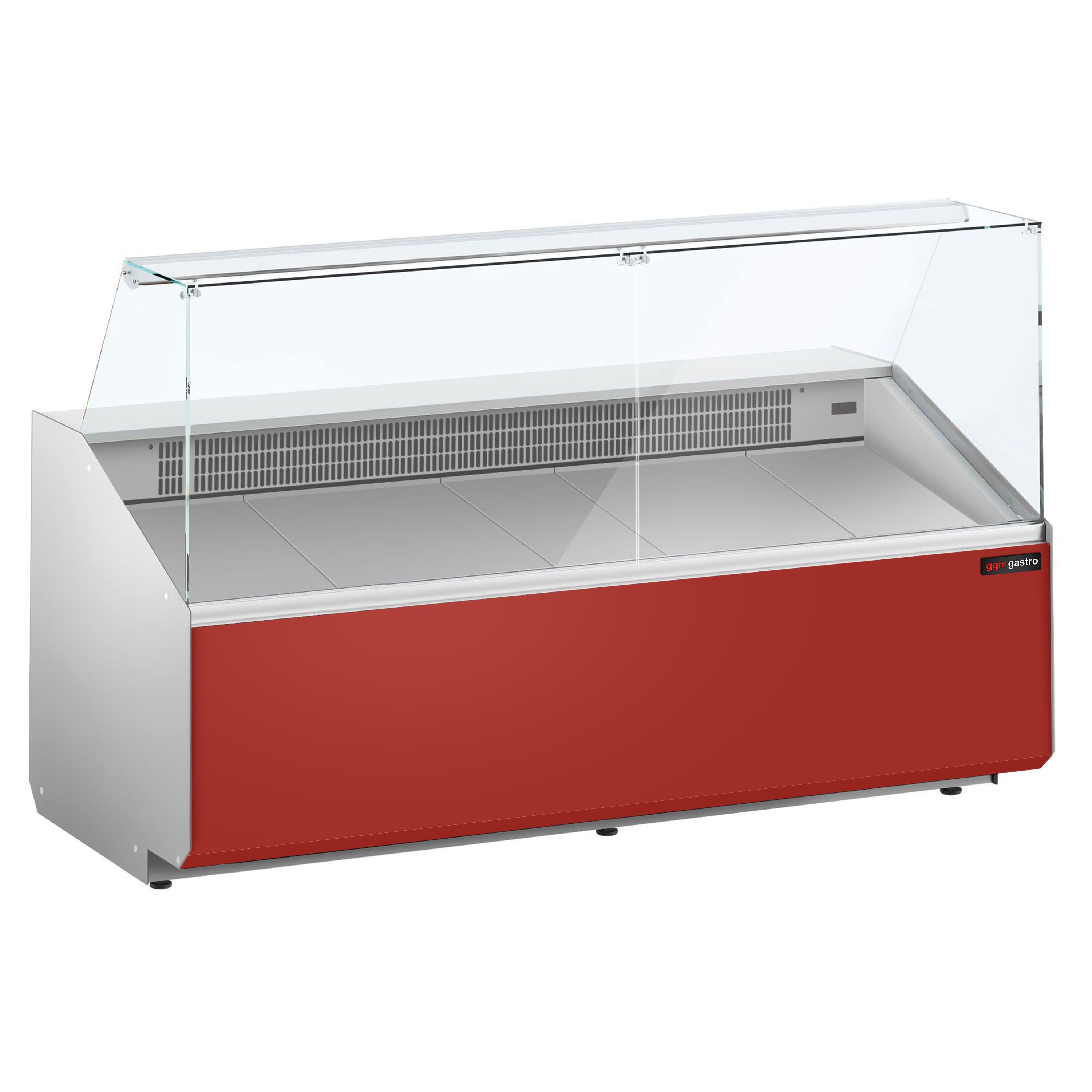 Serve Over Counter - 2506mm - double-glazed glass - front panel red - capacity 512 litres